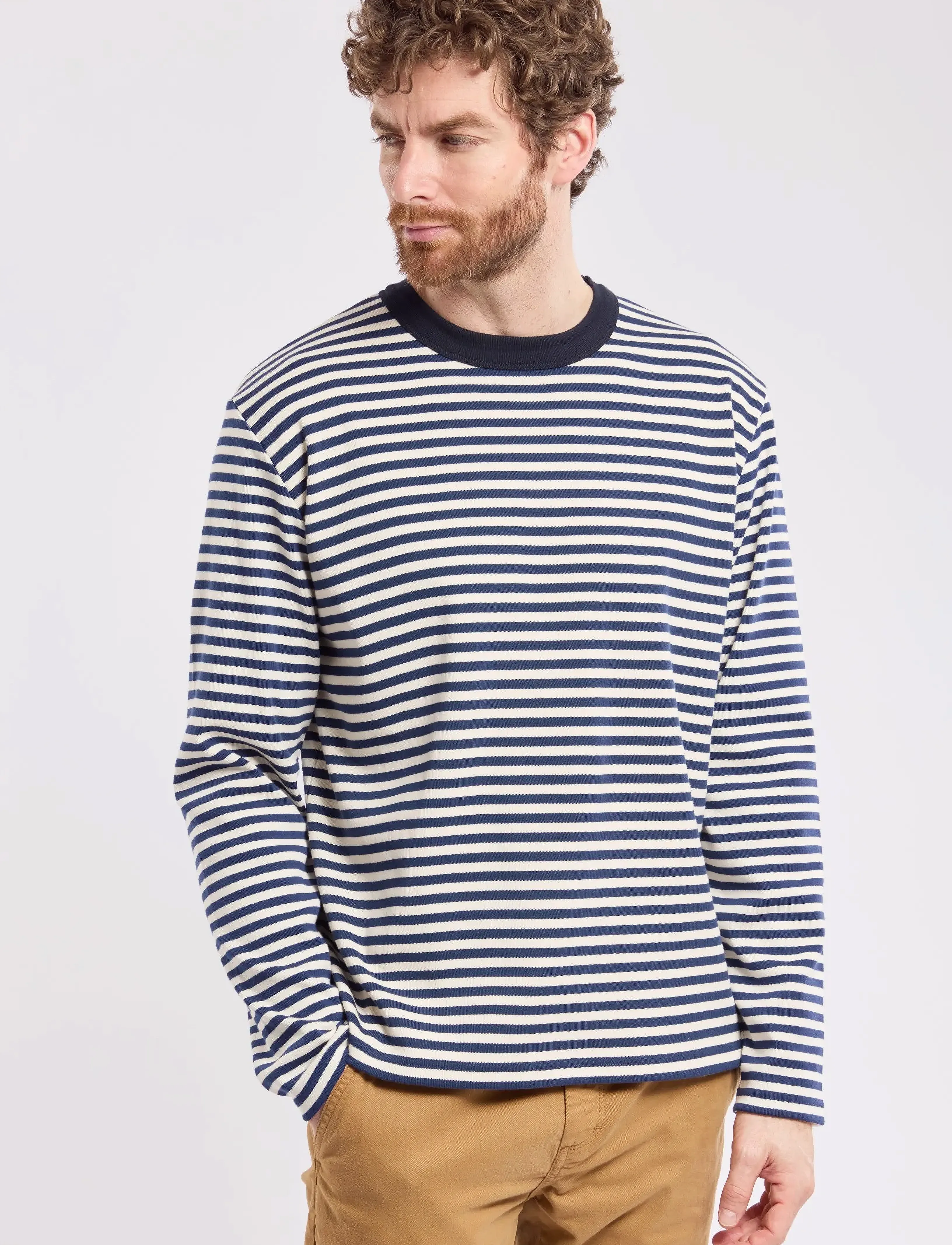 Armor Lux Longsleeved T-Shirt Héritage - T-shirts - MARINE DEEP/MILK / white