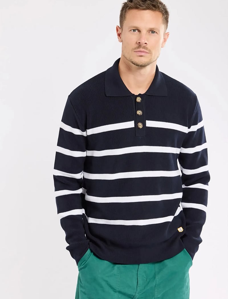 Armor Lux - Heritage polo neck jumper - långärmade stickade pikétröjor - marine deep / white - 3