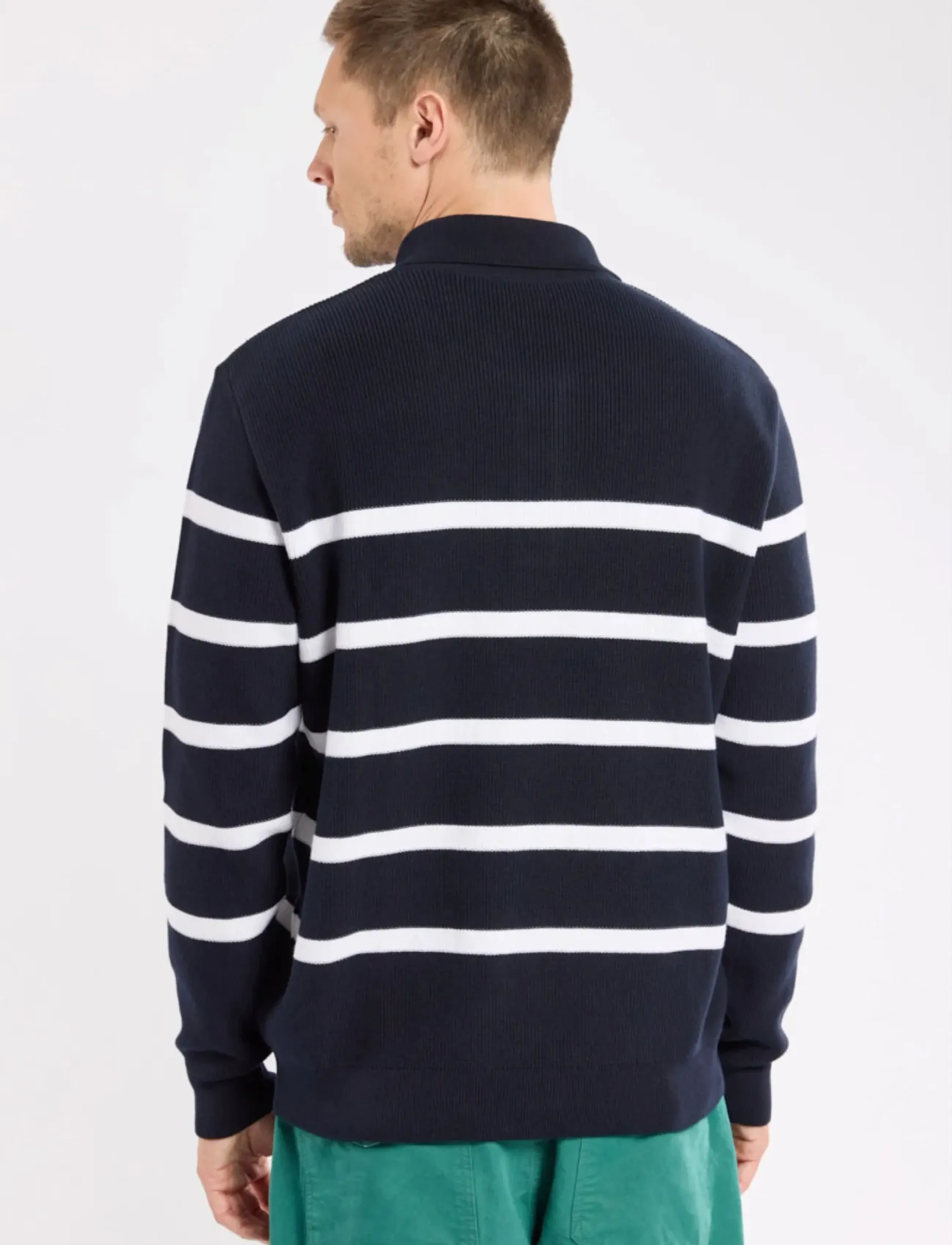 Armor Lux - Heritage polo neck jumper - langärmelige gestrickte polohemden - marine deep / white - 5