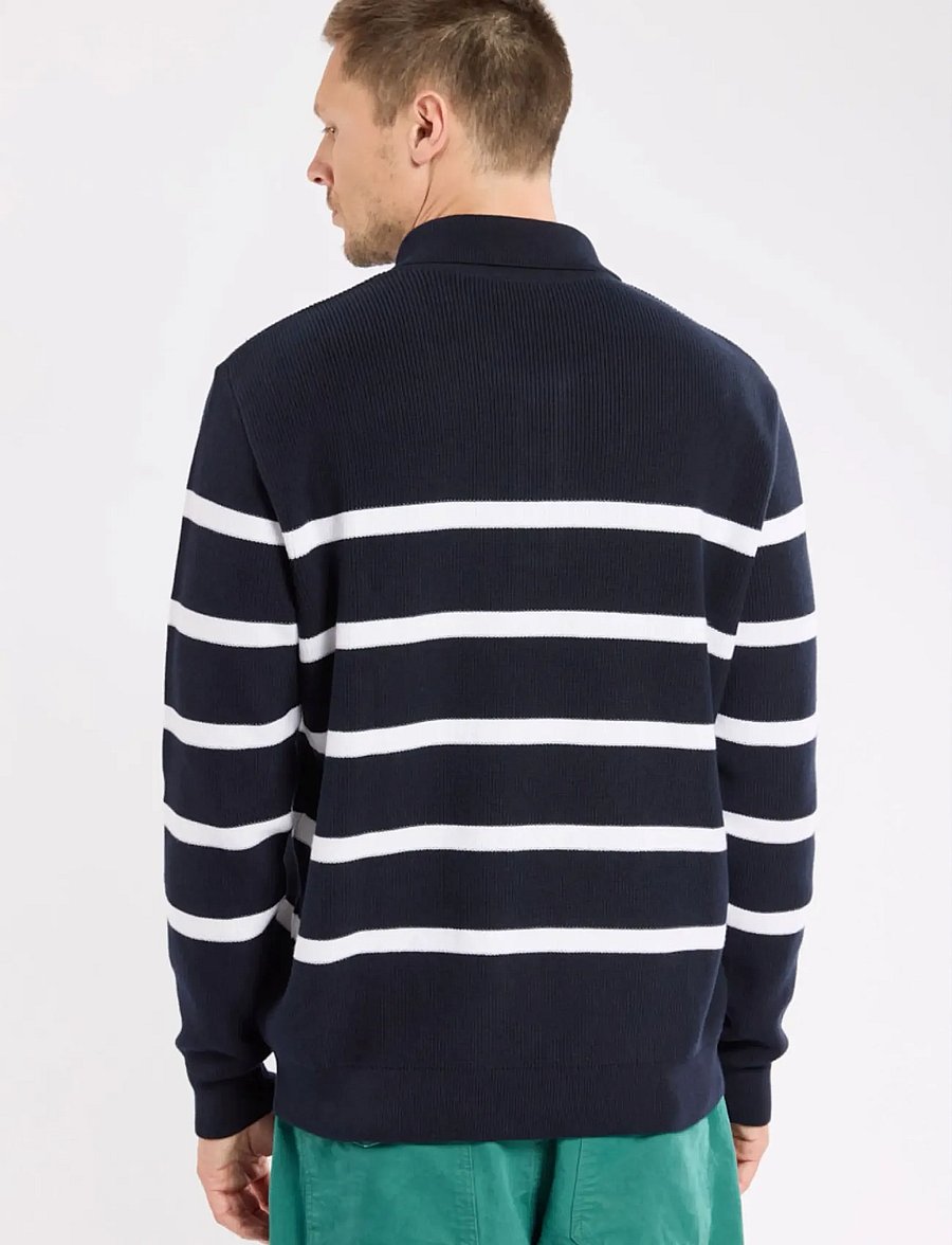 Armor Lux - Heritage polo neck jumper - langärmelige gestrickte polohemden - marine deep / white - 5