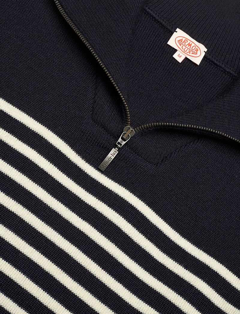 Armor Lux Striped Mariner Sweater Héritage (RMO75735) Pulls demi-zip