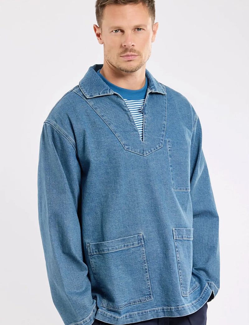 Armor Lux - Heritage smock - basic-hemden - denim moyen - 0