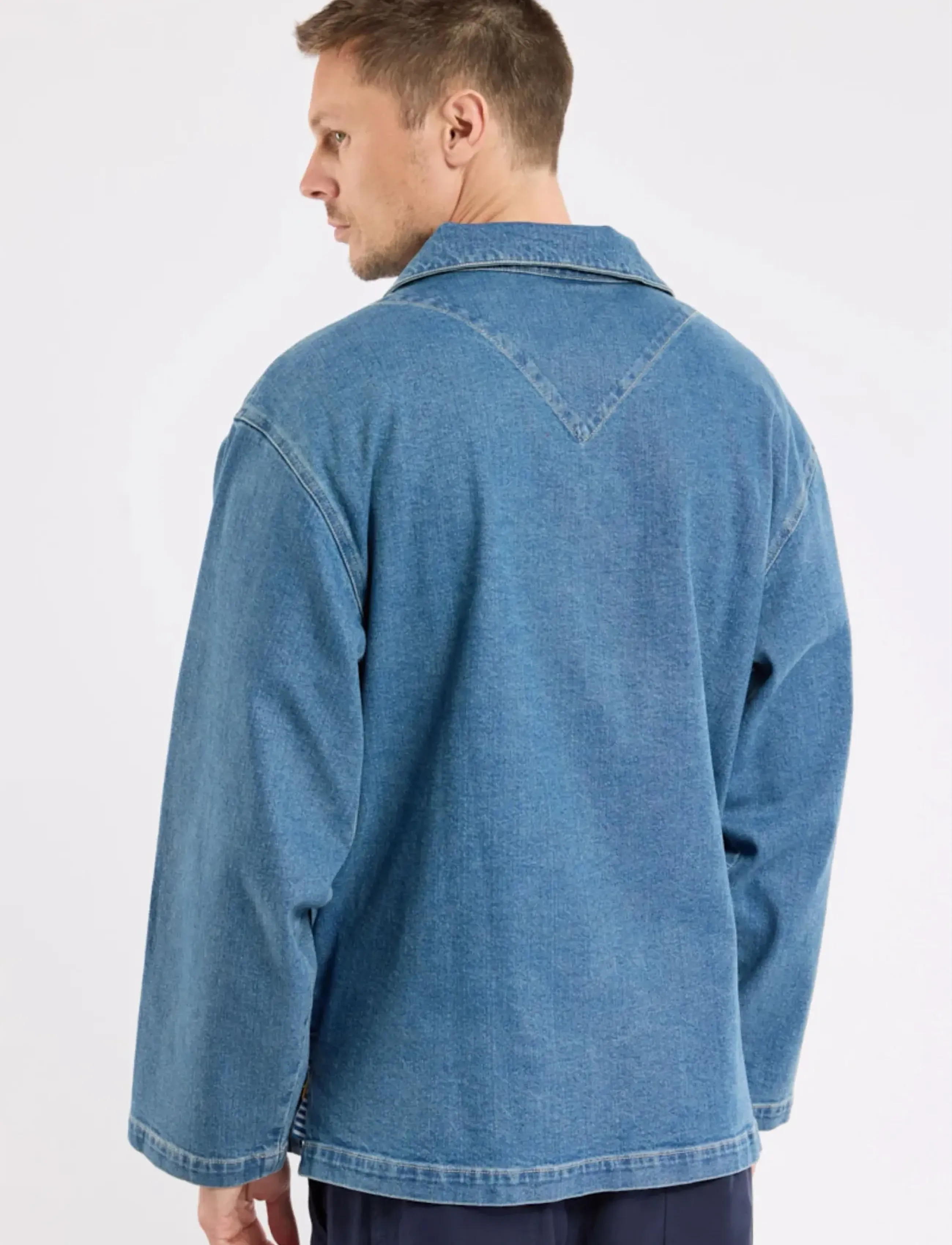 Armor Lux - Heritage smock - basic shirts - denim moyen - 4