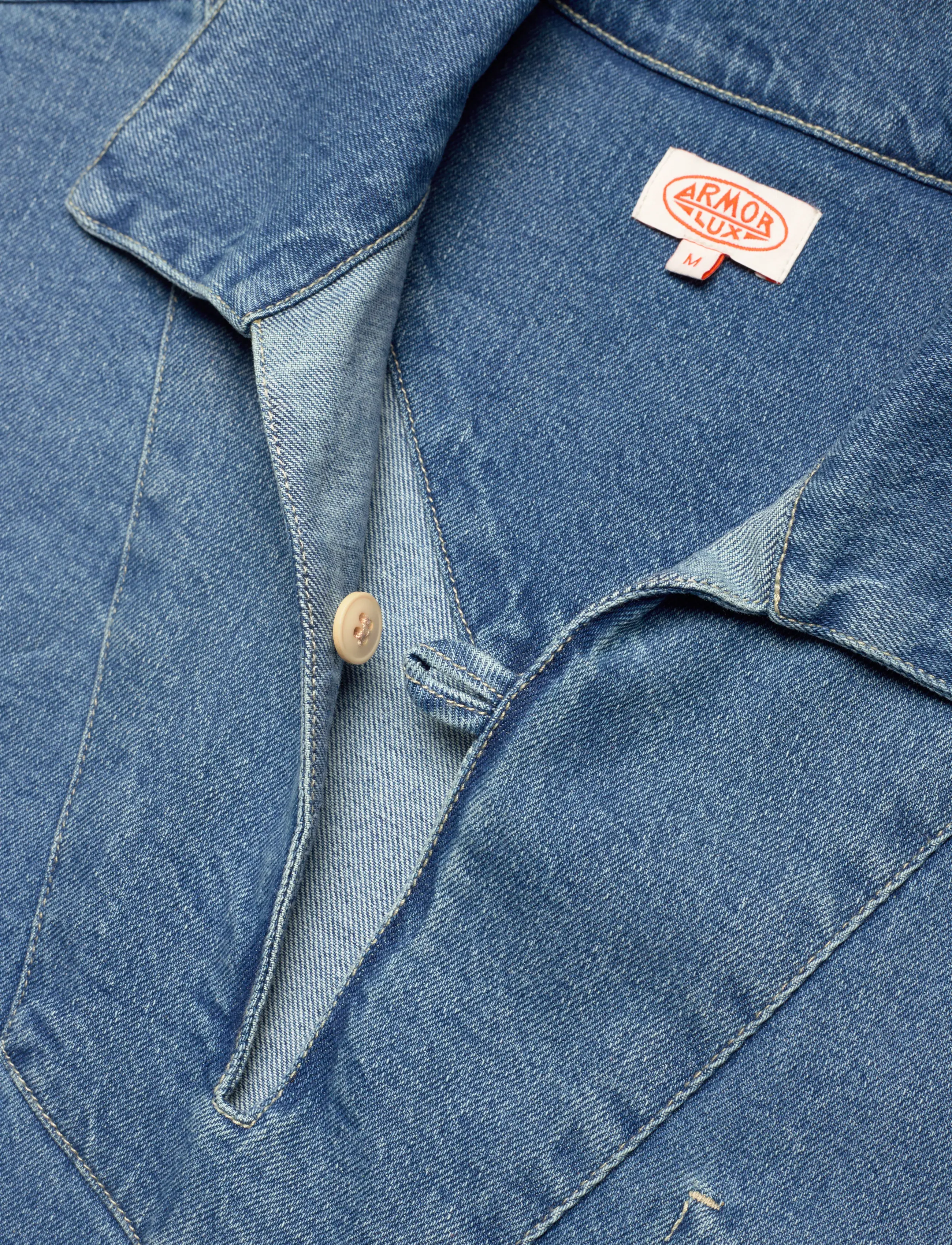 Armor Lux - Heritage smock - basic shirts - denim moyen - 5