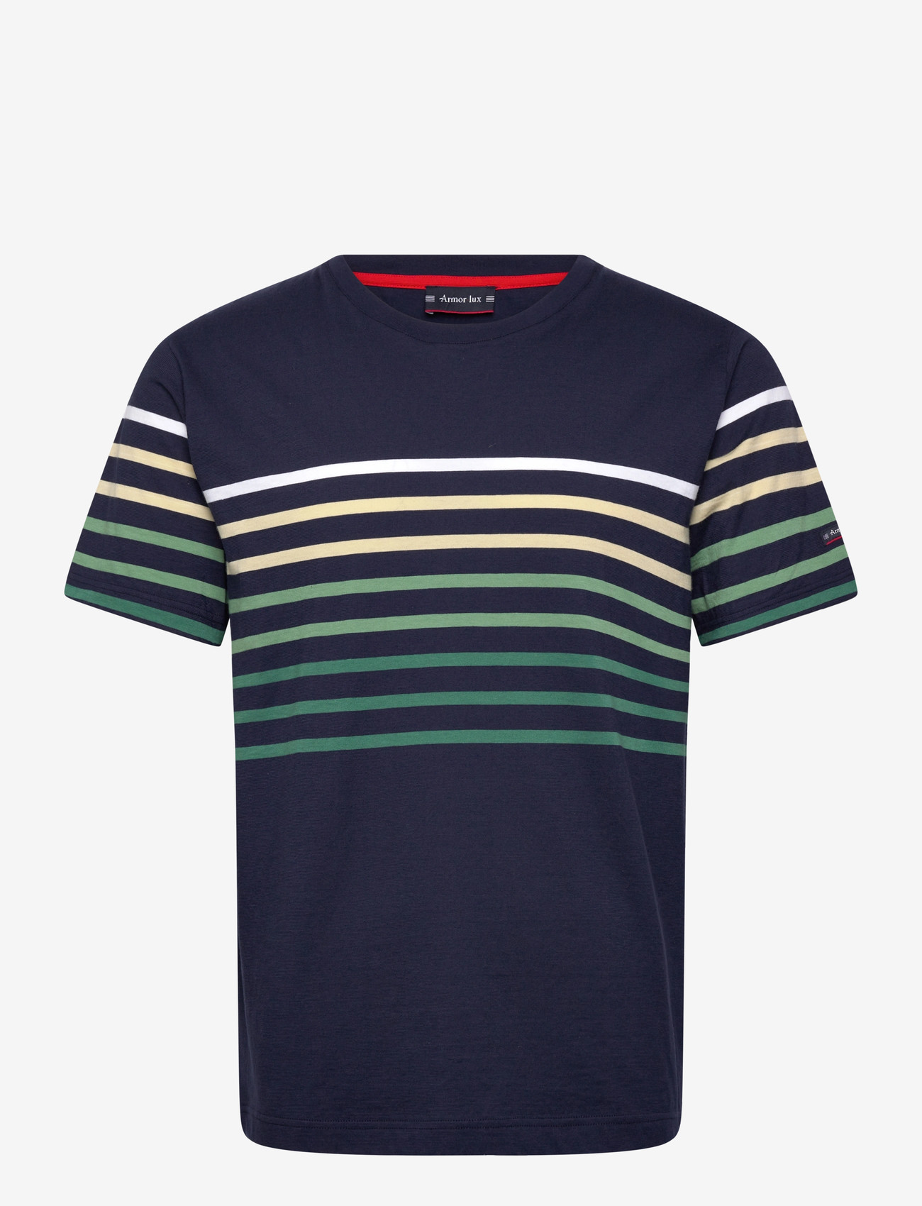 Armor Lux - Placed Striped T-Shirt - kurzärmelig - marine deep/multicol e26 - 1
