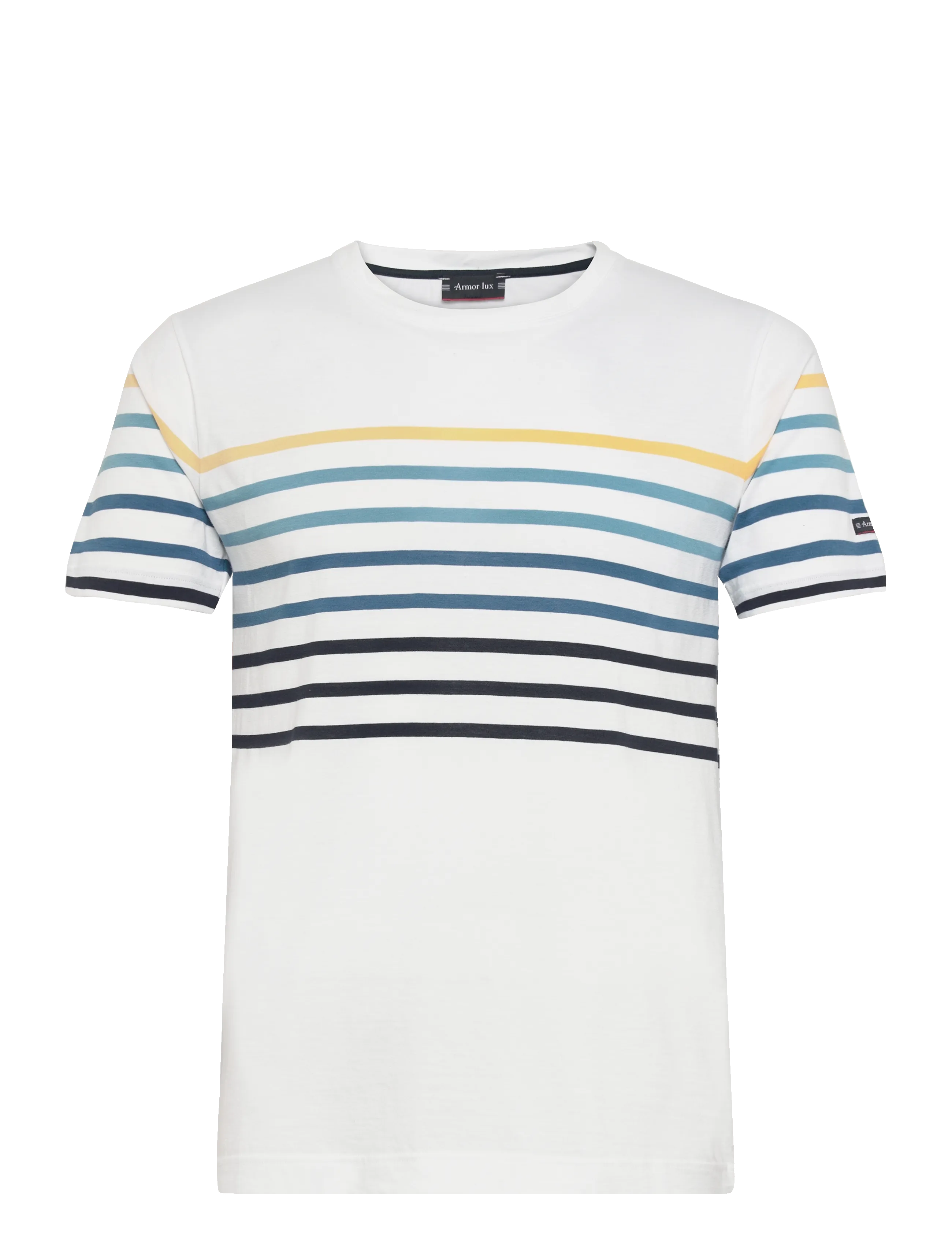 ARMOR LUX Placed Gestreift T-Shirt Weiß - S - Herren