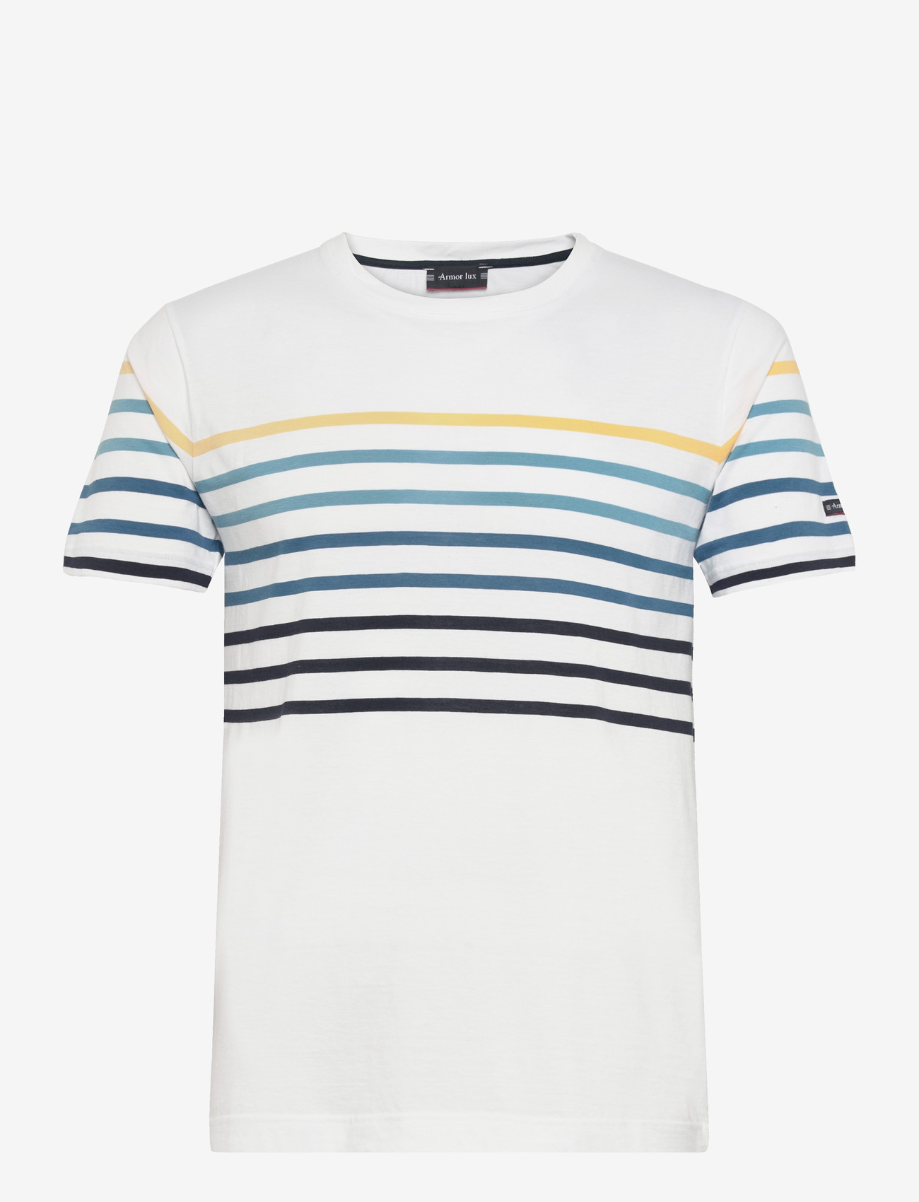 Armor Lux - Placed Striped T-Shirt - short-sleeved t-shirts - white/multicol e26 - 1