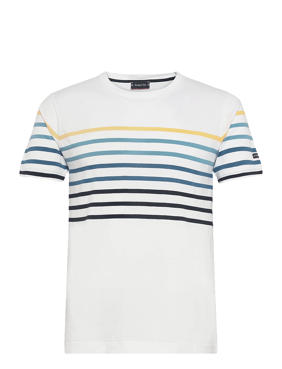 Armor Lux - Placed Striped T-Shirt - lühikeste varrukatega t-särgid - white/multicol e26 - 1