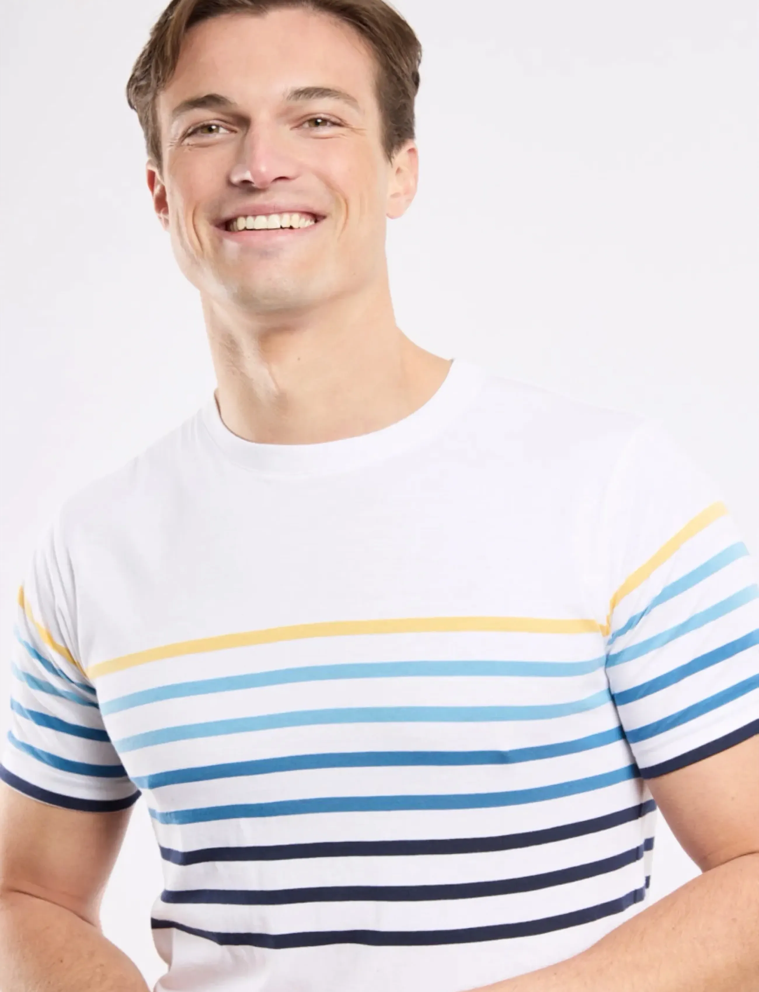 Armor Lux - Placed Striped T-Shirt - kurzärmelig - white/multicol e26 - 3