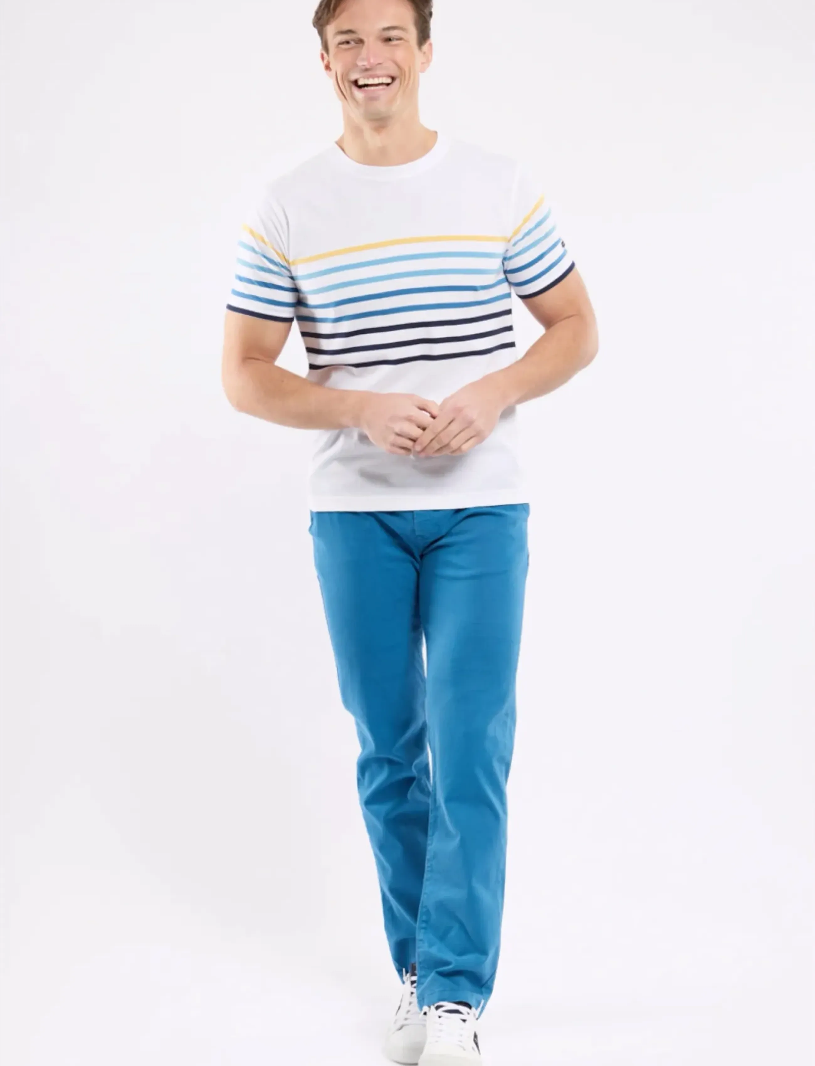 Armor Lux - Placed Striped T-Shirt - lühikeste varrukatega t-särgid - white/multicol e26 - 5