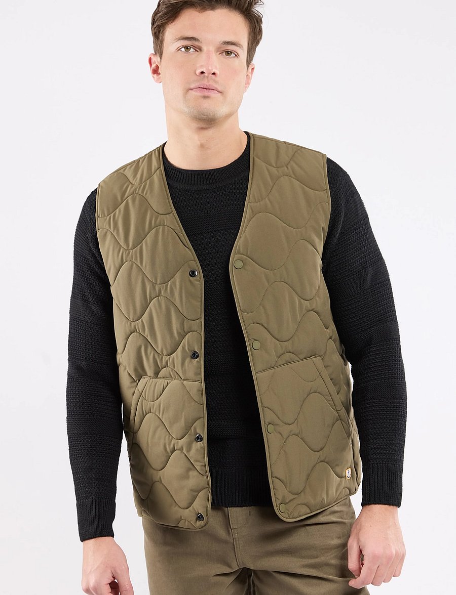 Armor Lux - Heritage Sleeveless Puffer - westen - olive - 0