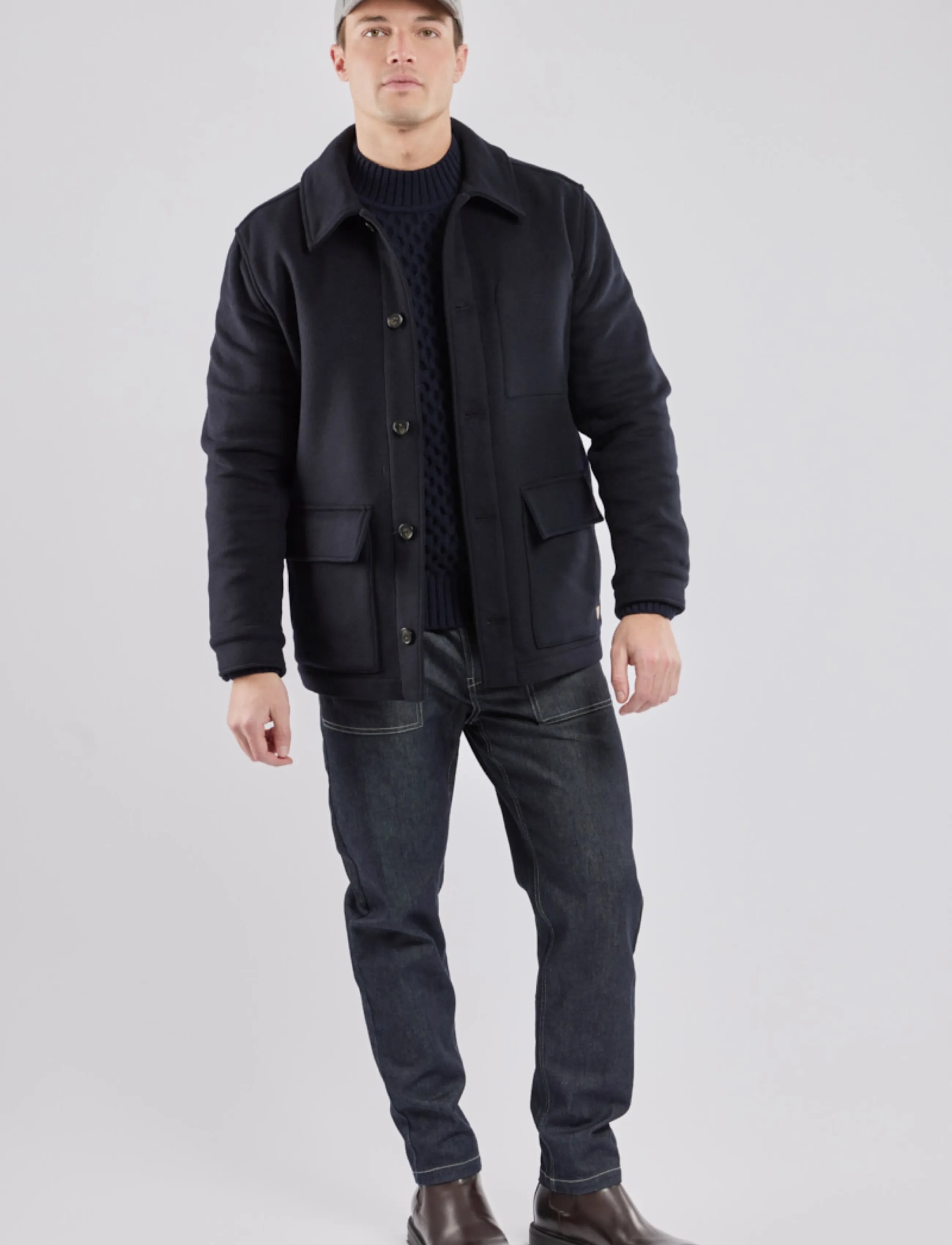 Armor Lux - Heritage jacket - rich navy/carreaux ketchup - 4