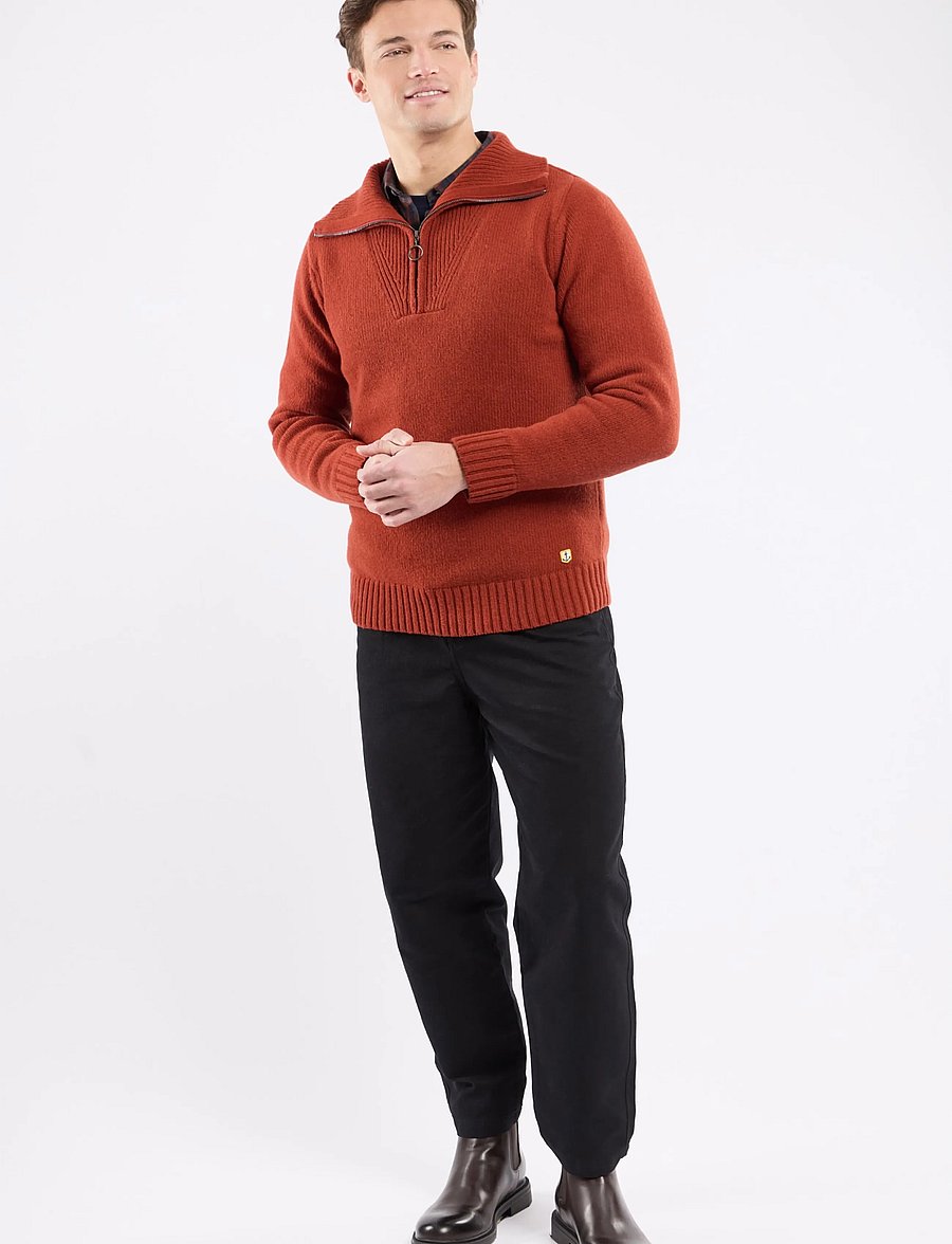 Armor Lux - Trucker Sweater - half zip jumpers - ketchup chinÉ - 0