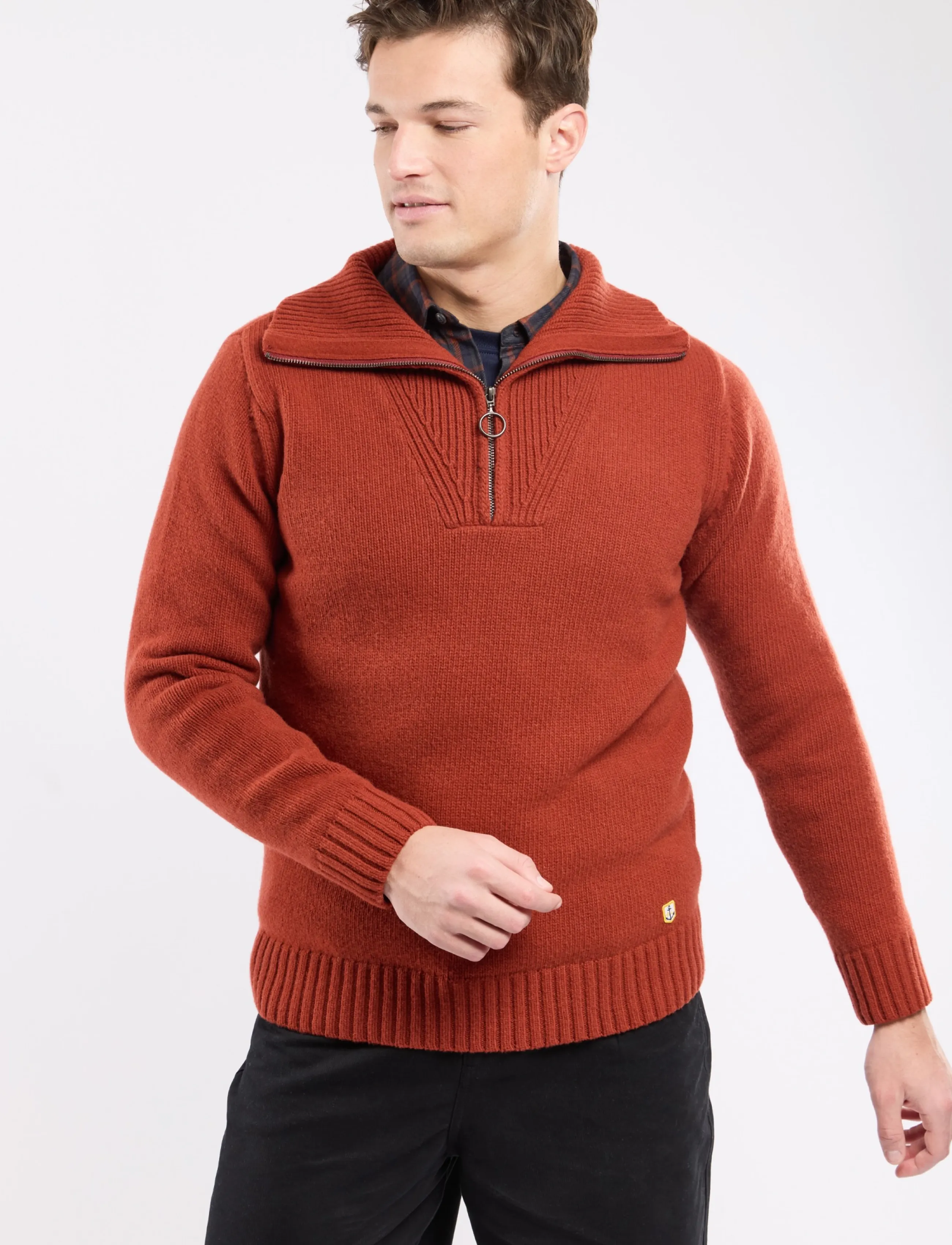 Armor Lux - Trucker Sweater - half zip jumpers - ketchup chinÉ - 3