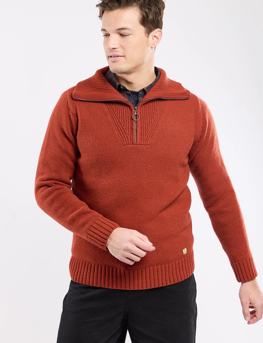 Armor Lux - Trucker Sweater - half zip jumpers - ketchup chinÉ - 3
