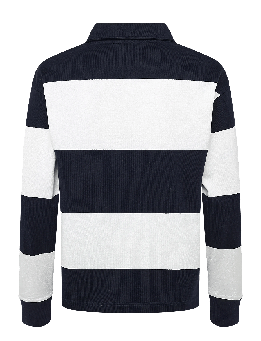 Armor Lux - Long-sleeve Polo Collar Sweatshirt - navire/ milk - 2