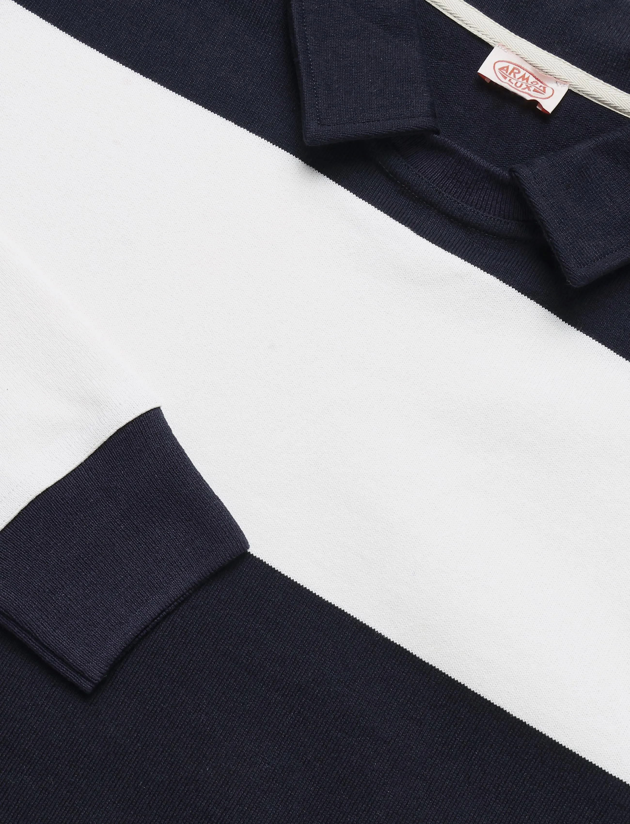Armor Lux - Long-sleeve Polo Collar Sweatshirt - navire/ milk - 5