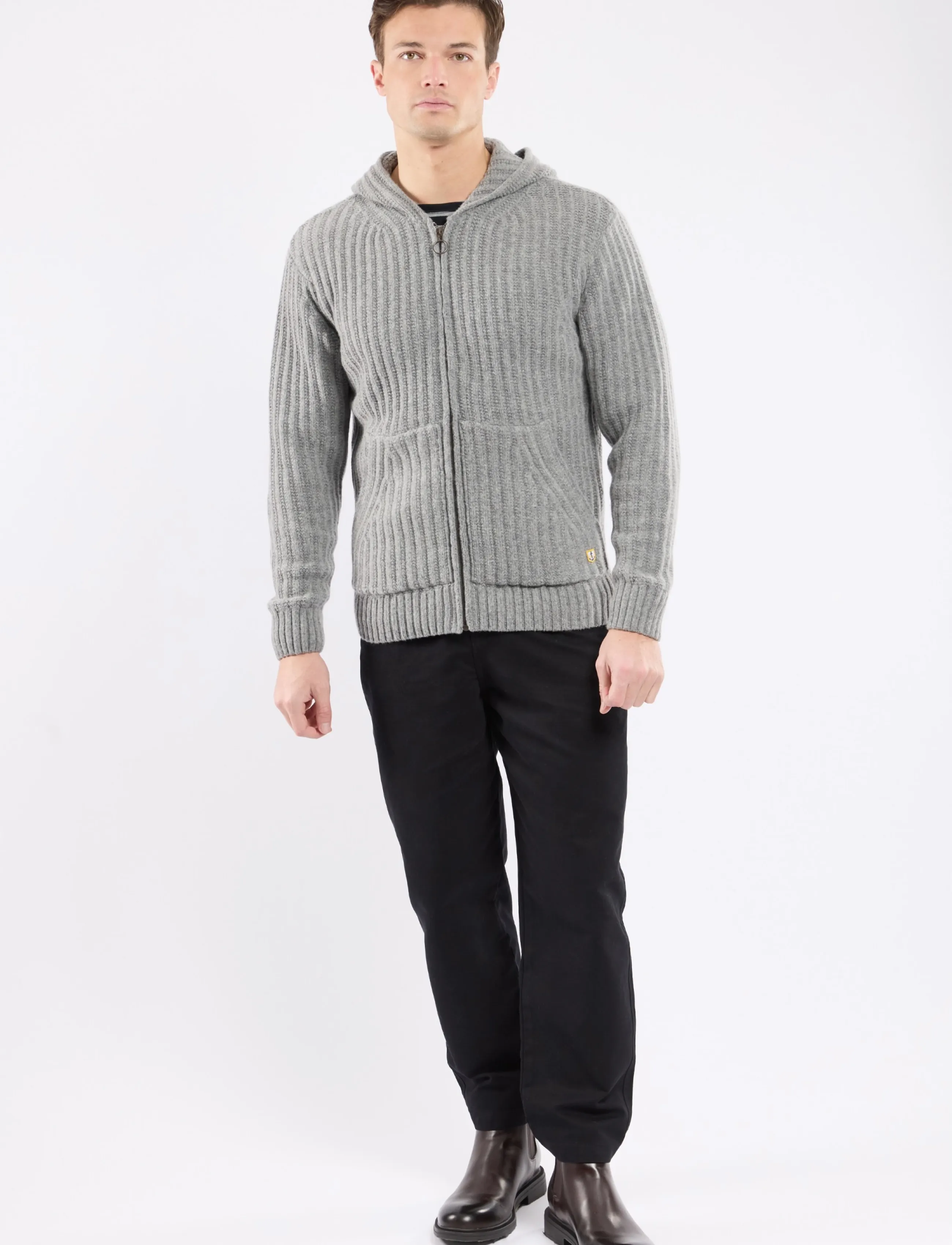 Armor Lux - Hooded Zip-up Vest - slate - 0