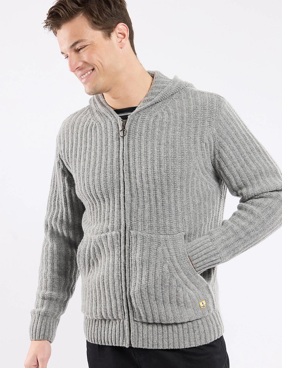Armor Lux - Hooded Zip-up Vest - strickjacken - slate - 3