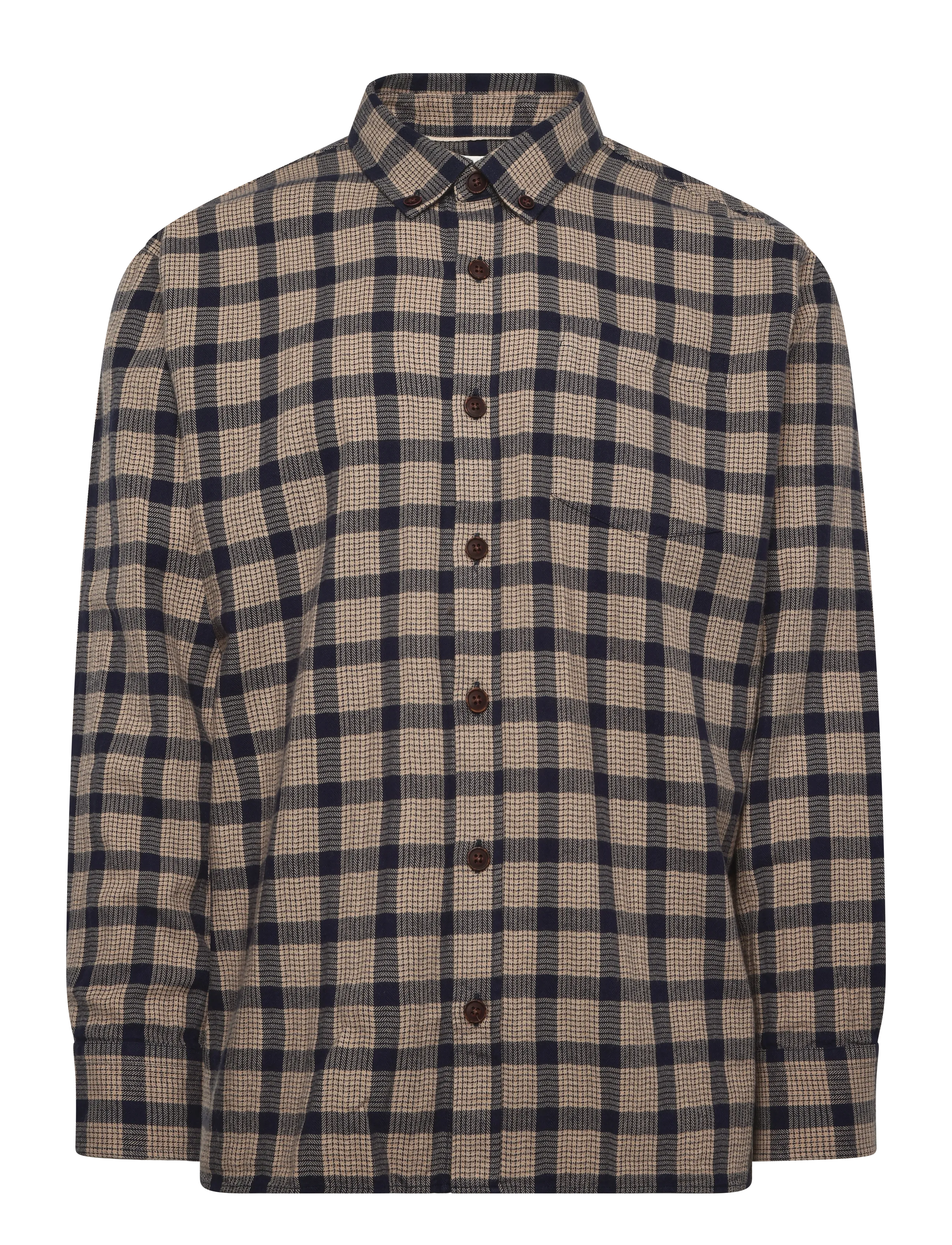 Armor Lux - Flannel Overshirt - carreaux beige/navire - 1