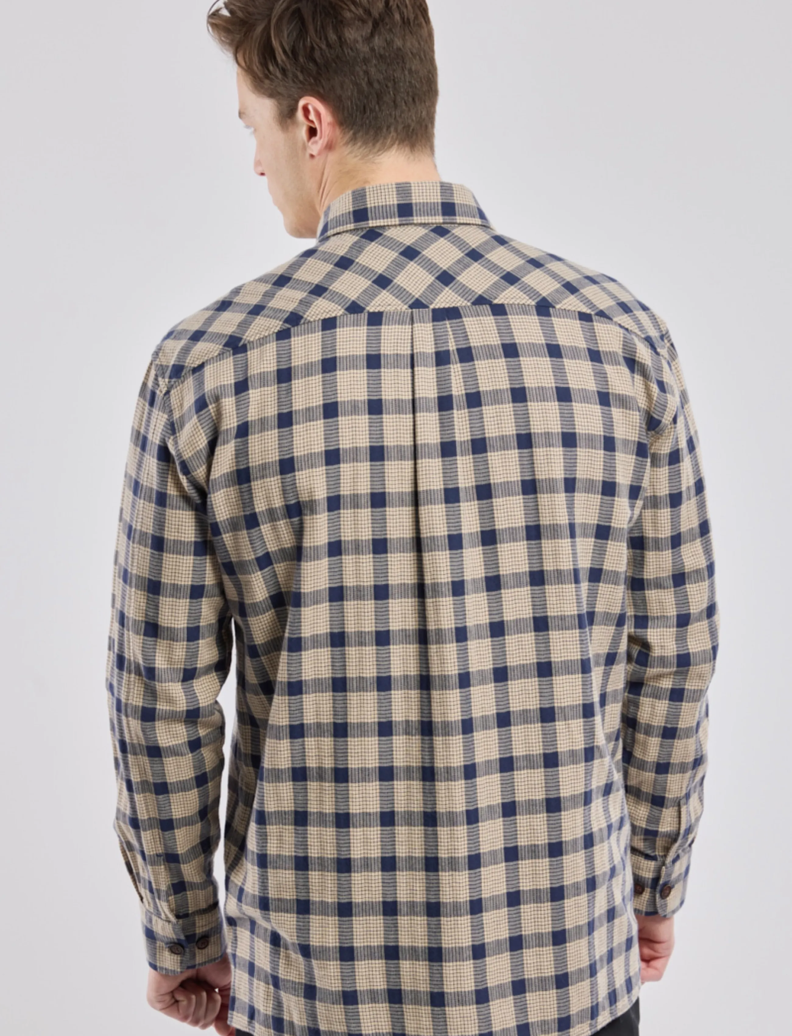 Armor Lux - Flannel Overshirt - carreaux beige/navire - 4