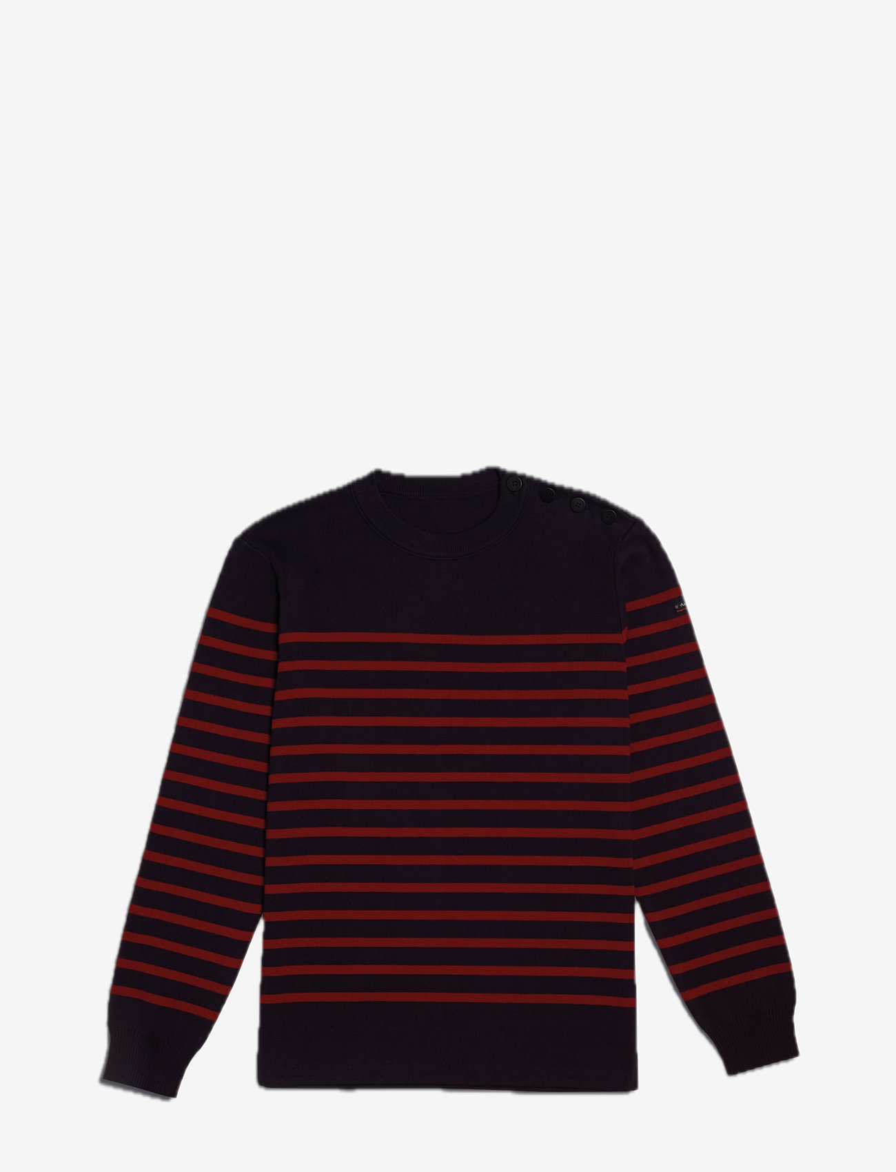 Armor Lux - Striped Mariner Sweater "Groix" - rundhals - navire/piment - 1