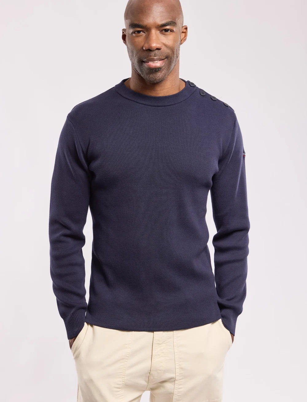 Armor Lux - Striped Mariner Sweater "Groix" - rundhalsad - navy - 0
