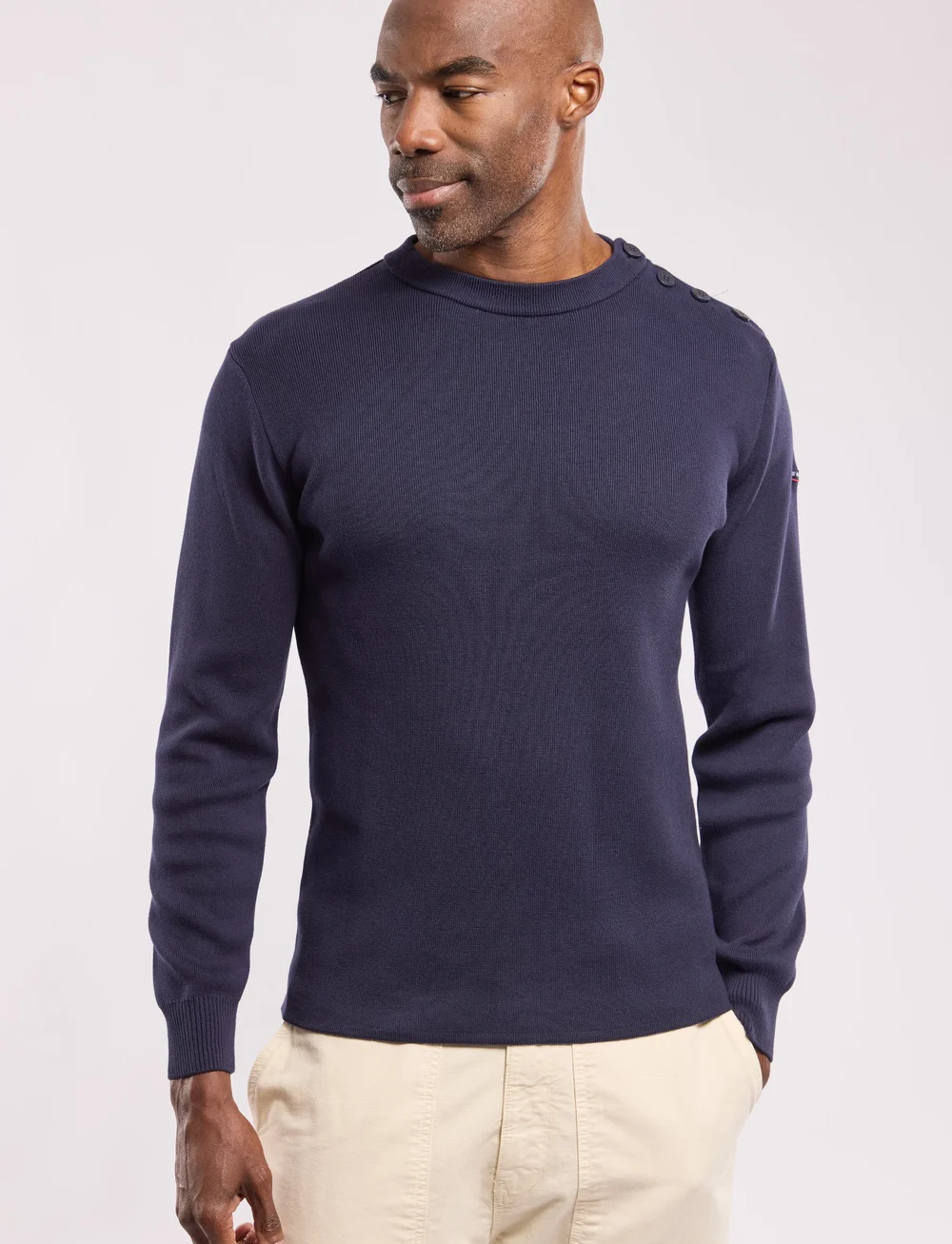 Armor Lux - Striped Mariner Sweater "Groix" - rundhalsad - navy - 4