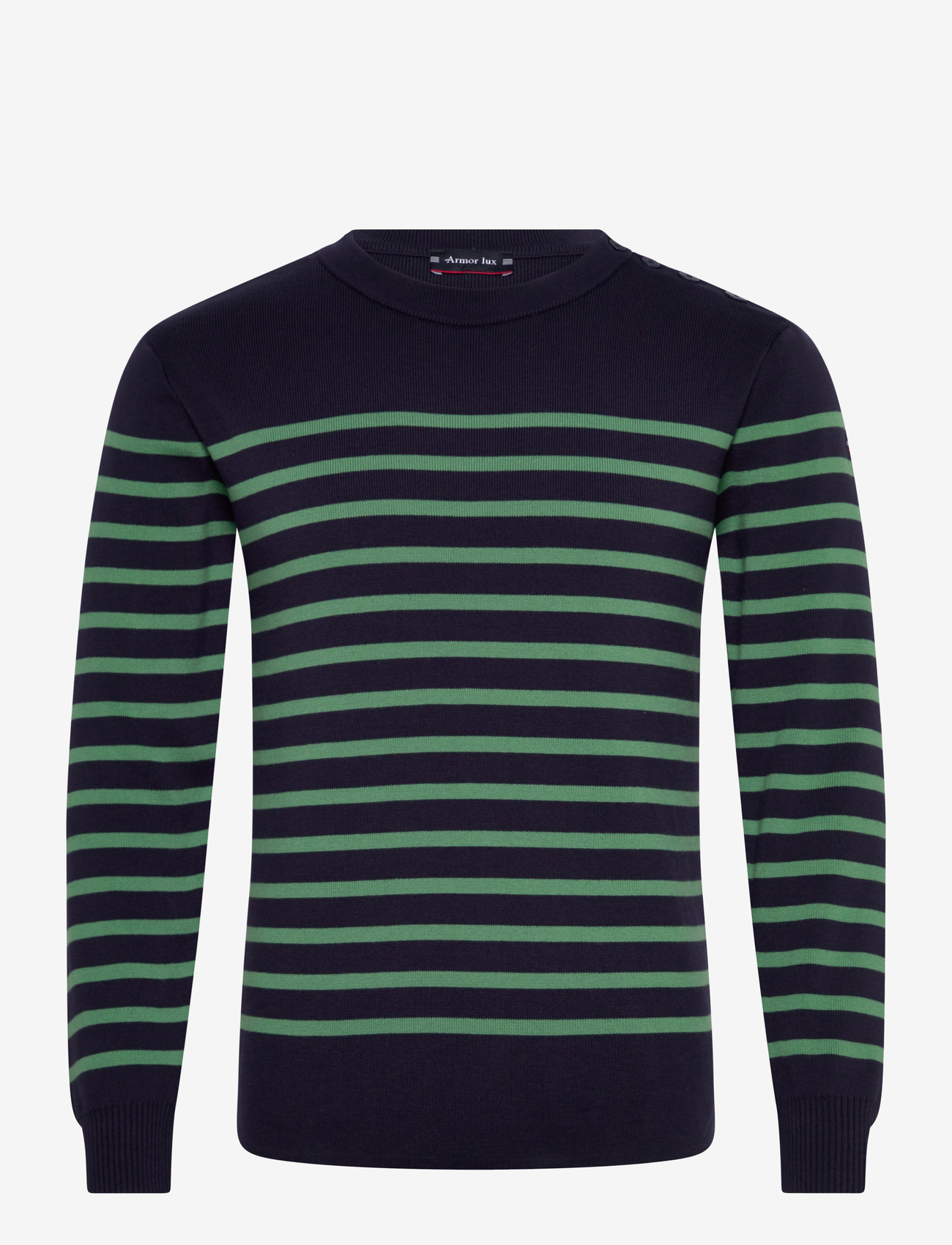 Armor Lux - Striped Mariner Sweater "Groix" - rund hals - navy/ivy - 1