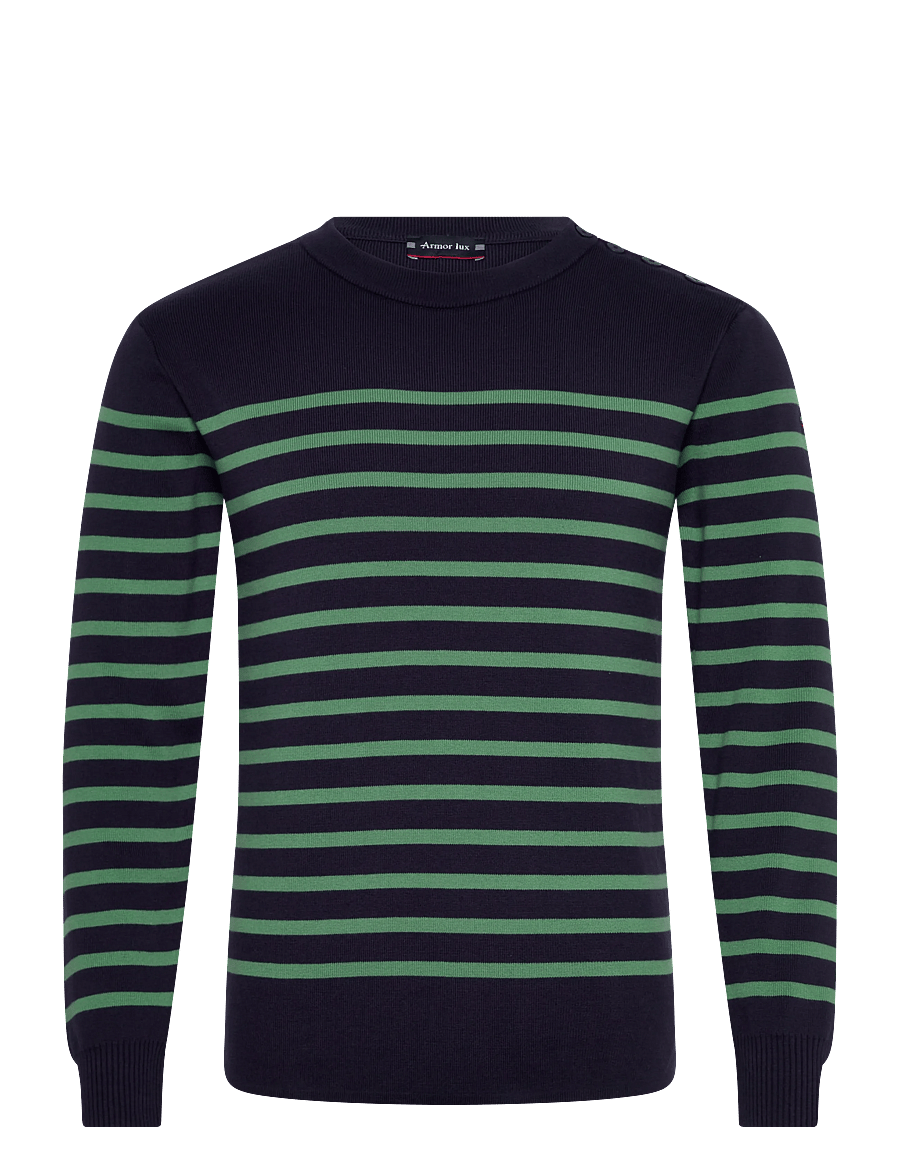 Armor Lux - Striped Mariner Sweater "Groix" - Ümmarguse kaelusega kudumid - navy/ivy - 1