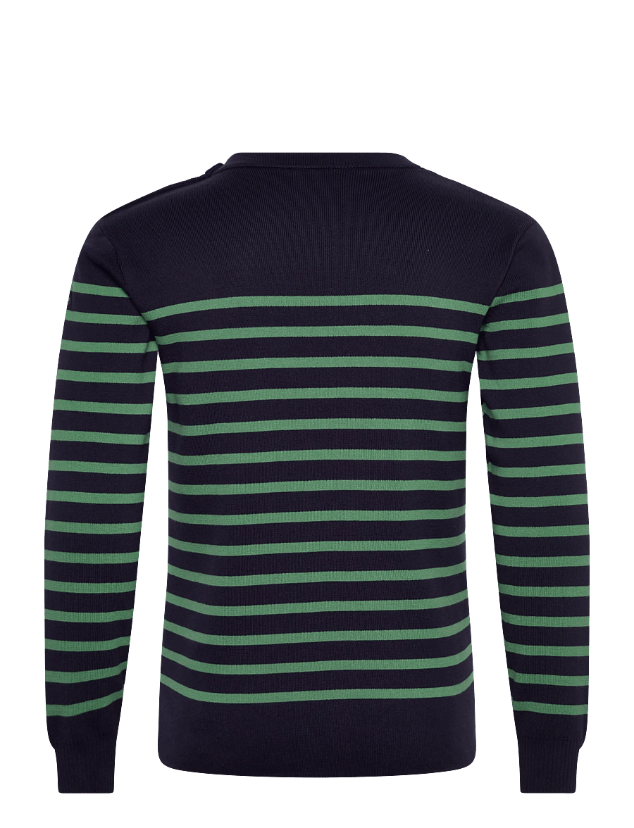 Armor Lux - Striped Mariner Sweater "Groix" - Ümmarguse kaelusega kudumid - navy/ivy - 2