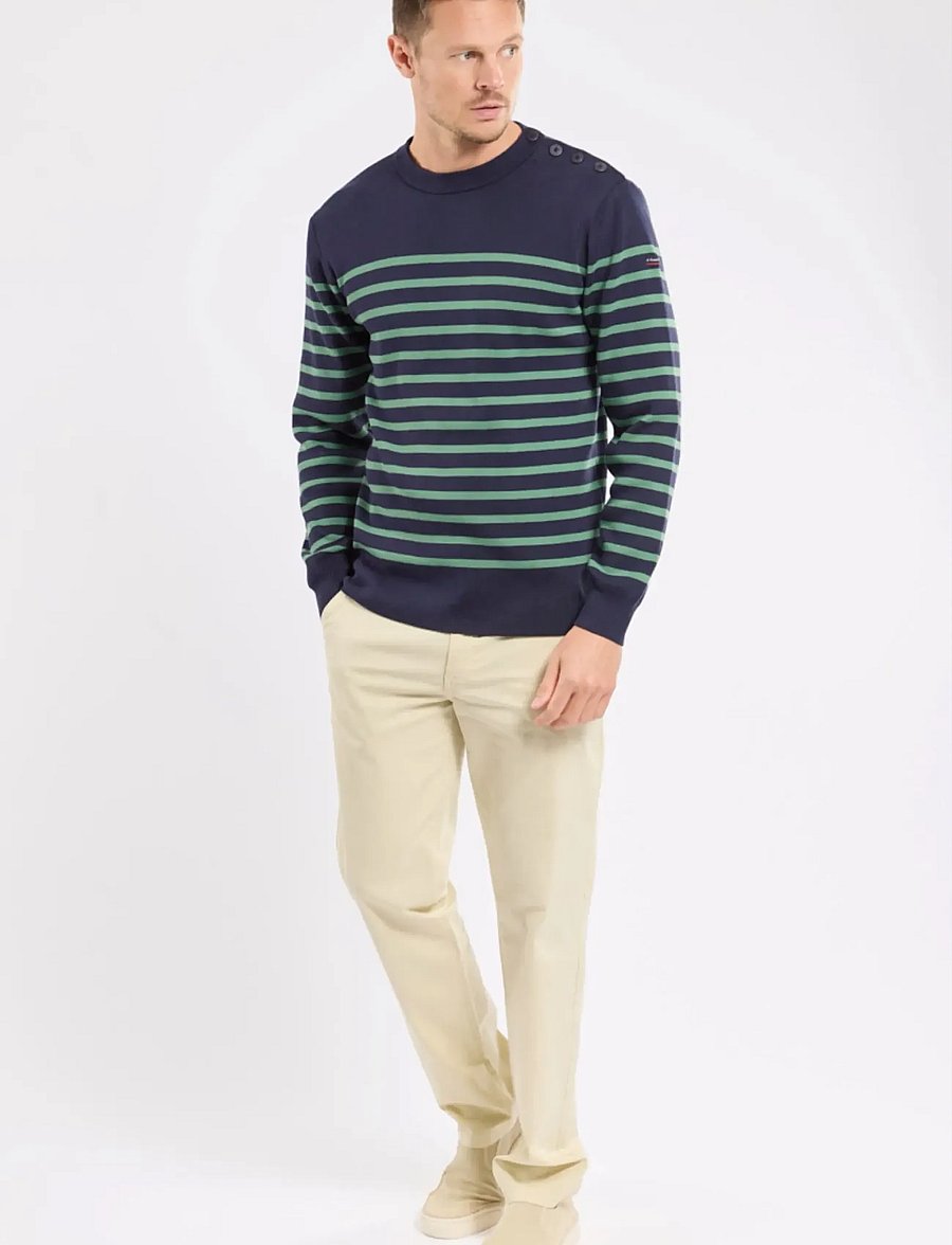 Armor Lux - Striped Mariner Sweater "Groix" - Ümmarguse kaelusega kudumid - navy/ivy - 0