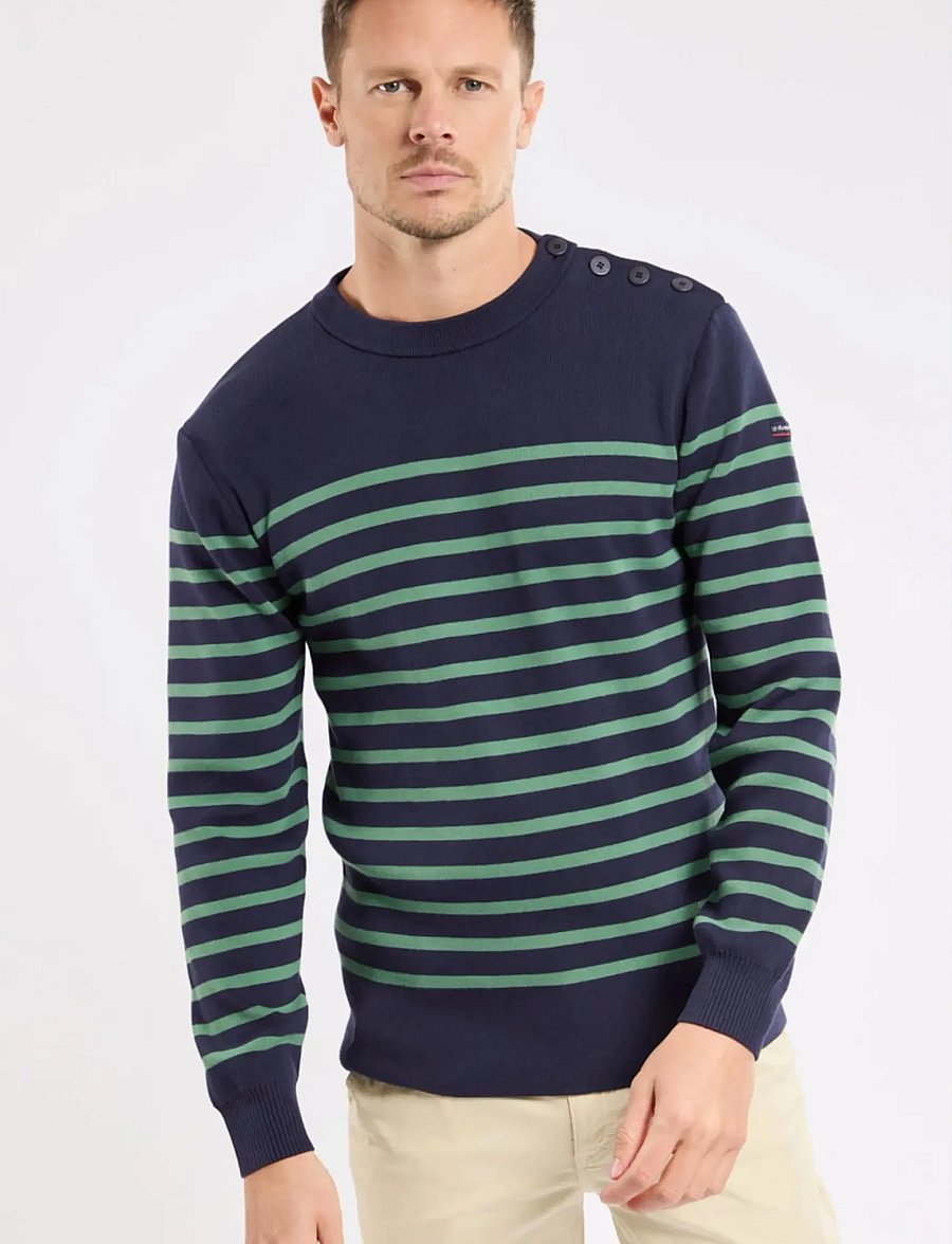 Armor Lux - Striped Mariner Sweater "Groix" - Ümmarguse kaelusega kudumid - navy/ivy - 3