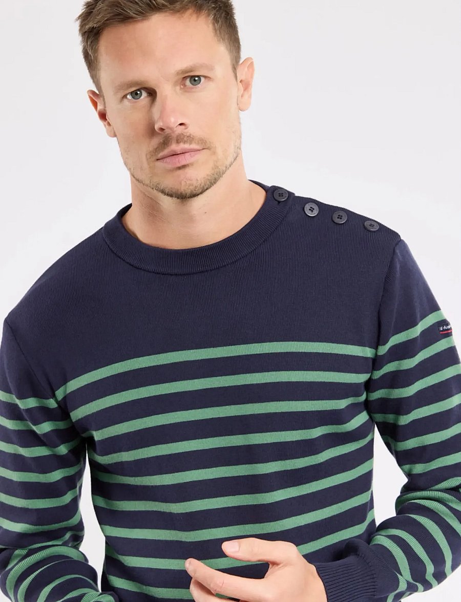 Armor Lux - Striped Mariner Sweater "Groix" - Ümmarguse kaelusega kudumid - navy/ivy - 4