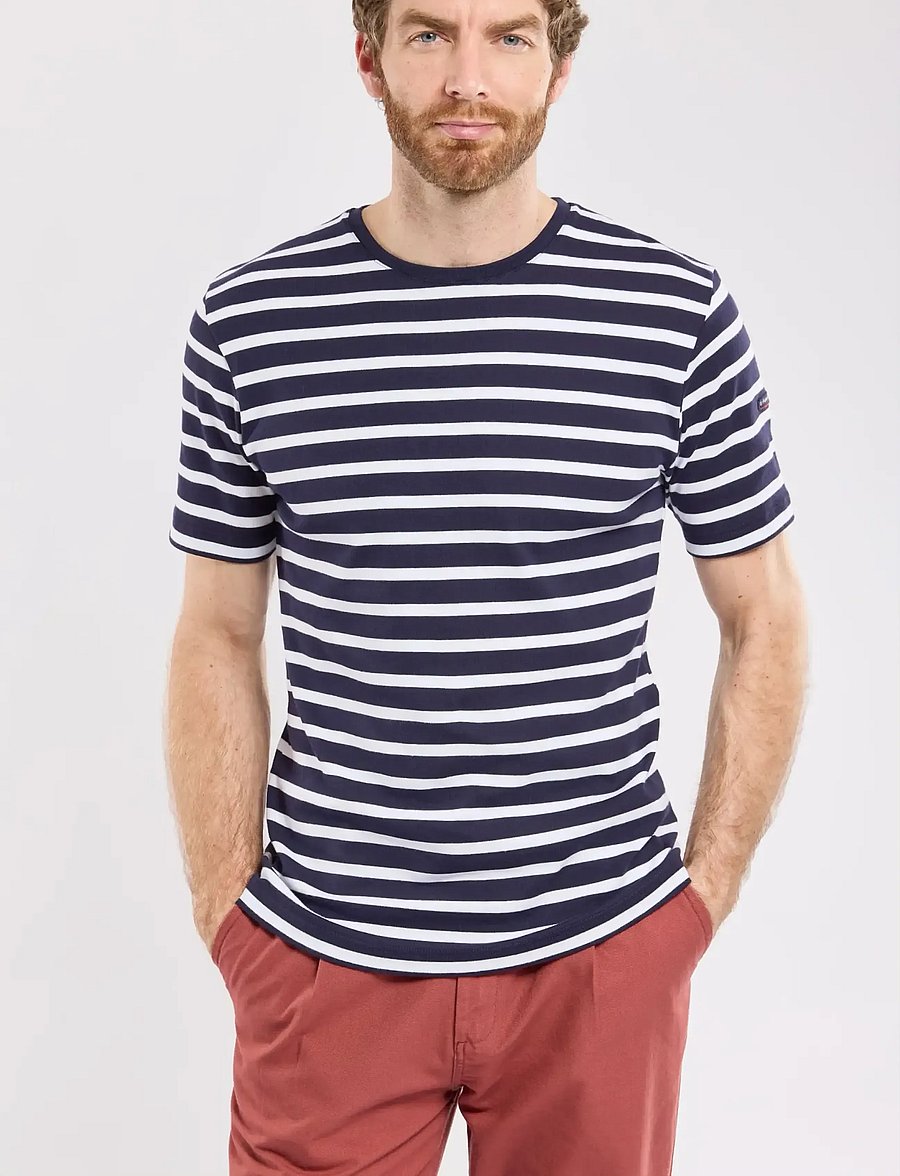 Armor Lux - Morgat Men's Striped Shirt - lühikeste varrukatega t-särgid - navy/white - 0