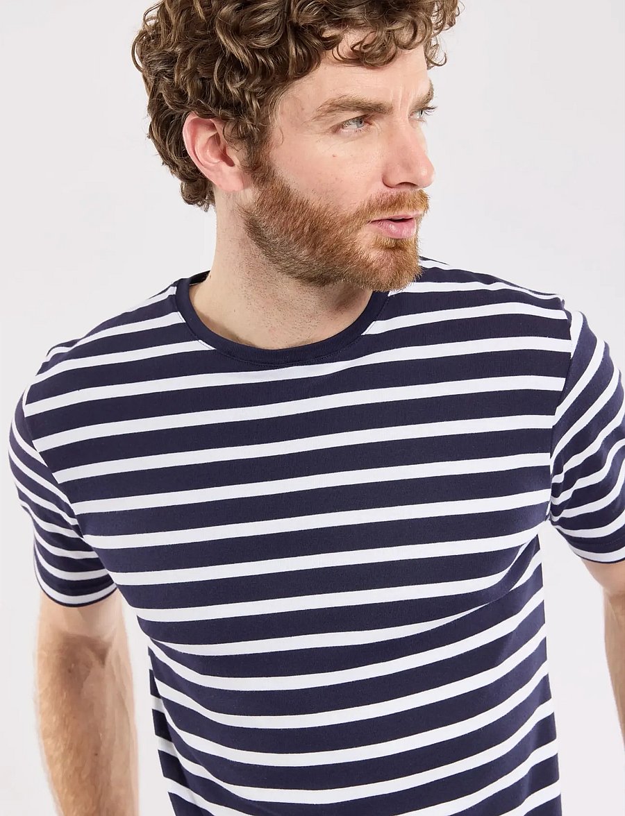 Armor Lux - Morgat Men's Striped Shirt - lühikeste varrukatega t-särgid - navy/white - 5
