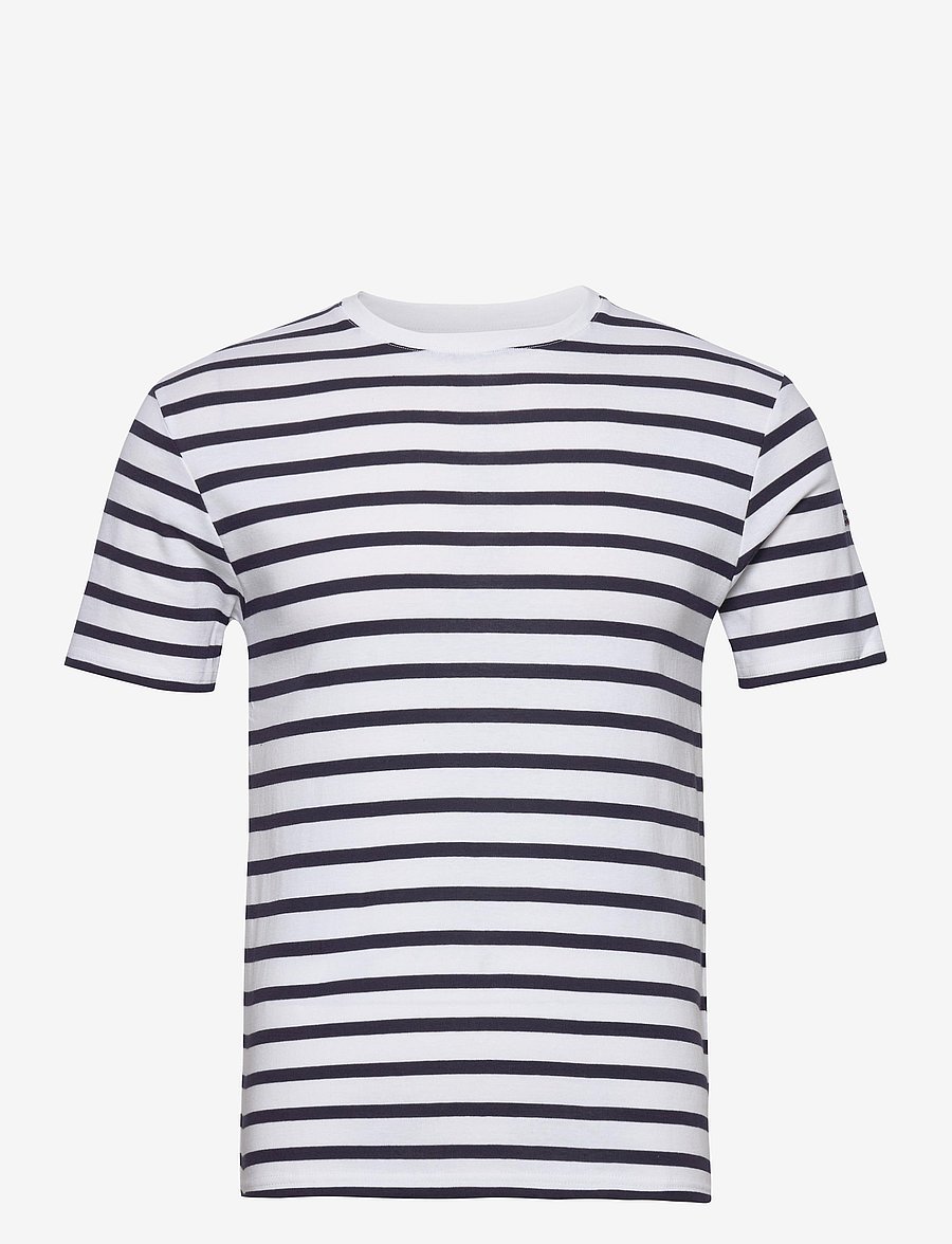 Armor Lux - Morgat Men's Striped Shirt - lühikeste varrukatega t-särgid - white/navy - 1