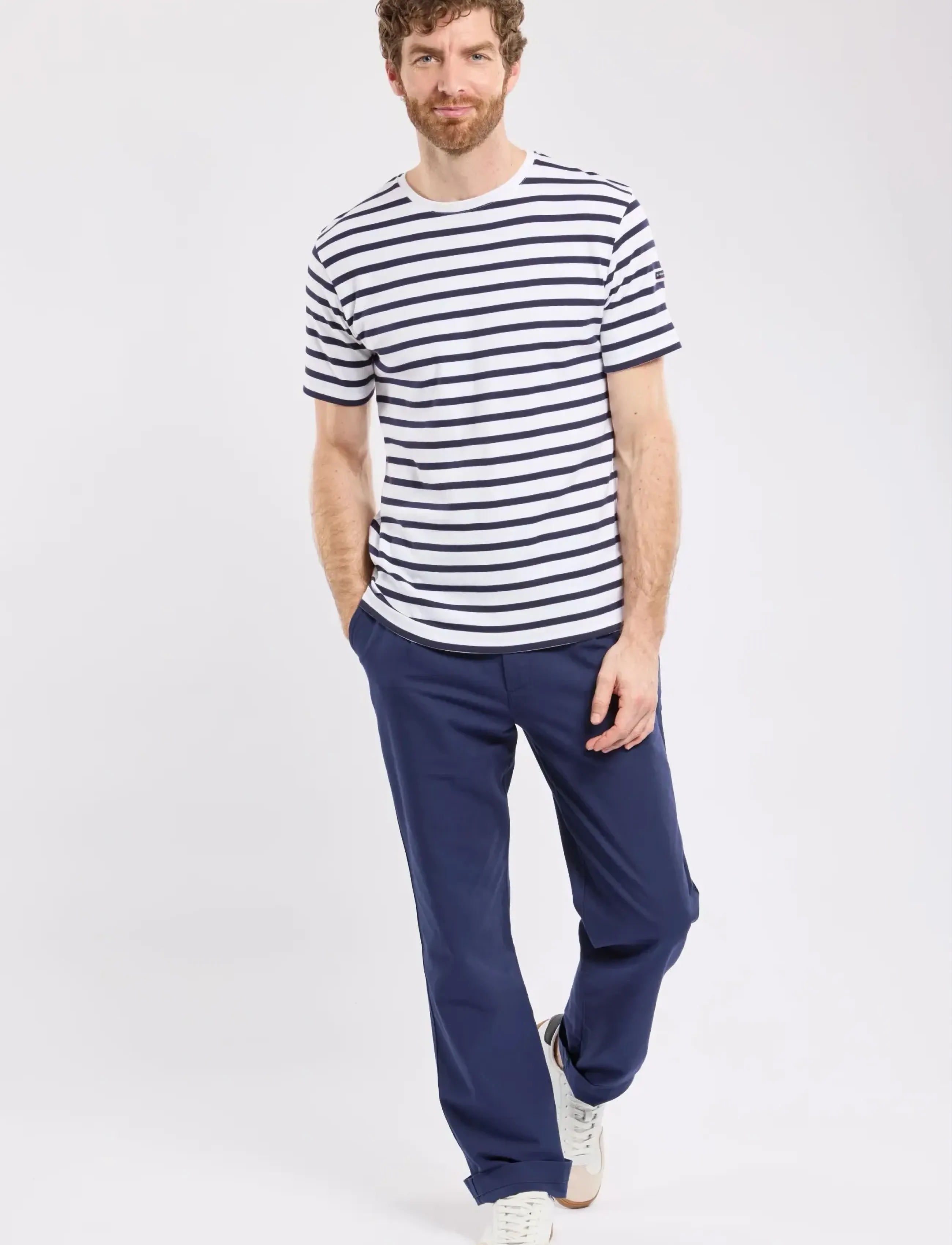 Armor Lux - Morgat Men's Striped Shirt - kurzärmelig - white/navy - 3