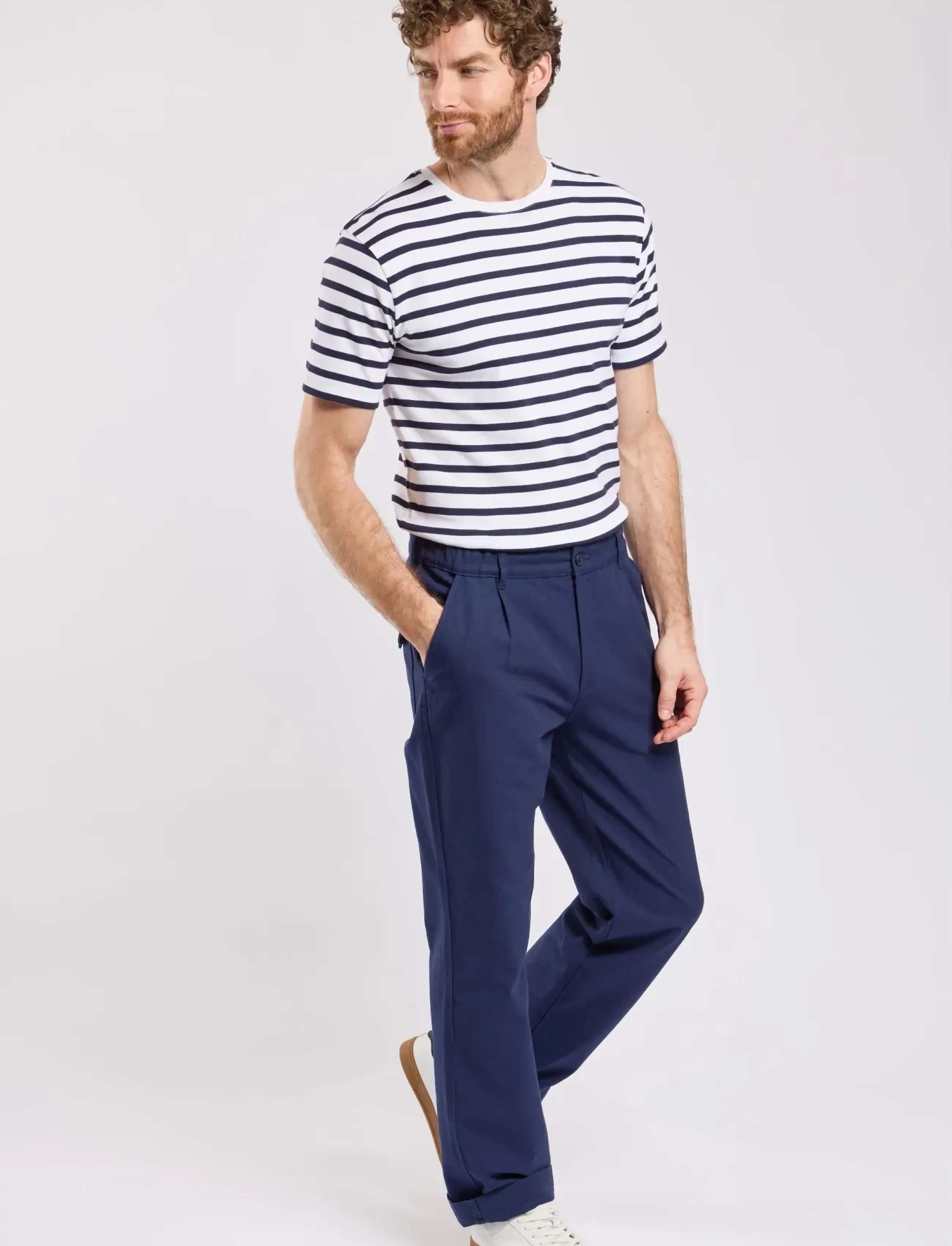 Armor Lux - Morgat Men's Striped Shirt - kurzärmelig - white/navy - 4