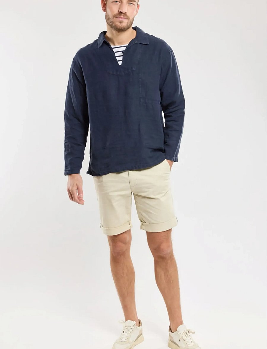 Armor Lux - Heritage Linen Smock - basic overhemden - marine deep - 0