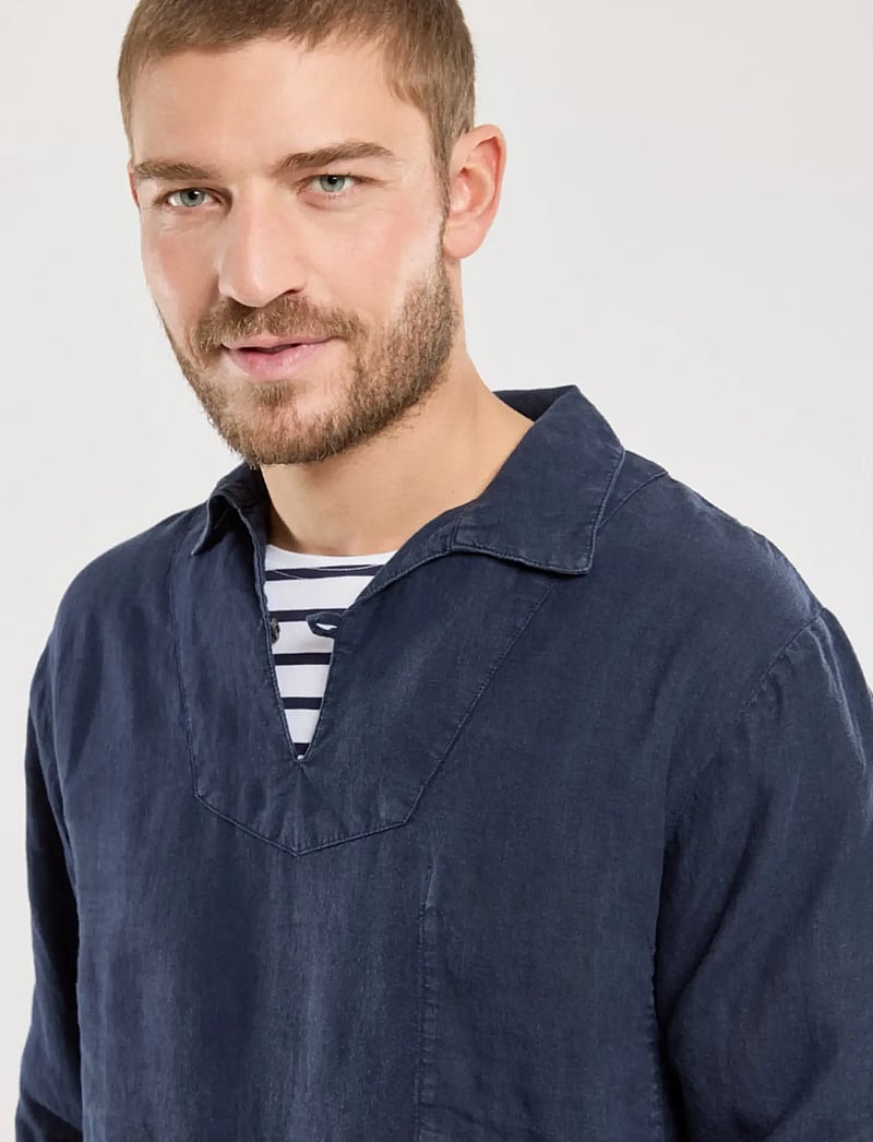 Armor Lux - Heritage Linen Smock - basic skjortor - marine deep - 3