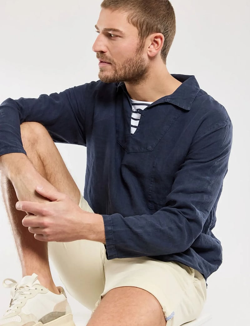 Armor Lux - Heritage Linen Smock - basic skjortor - marine deep - 5