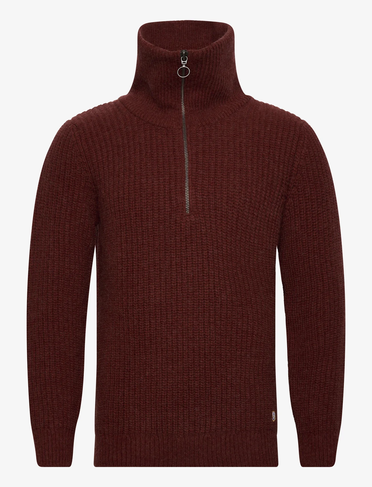 Armor Lux - Zip-up Sweater Héritage - basic-strickmode - deep paprika - 0