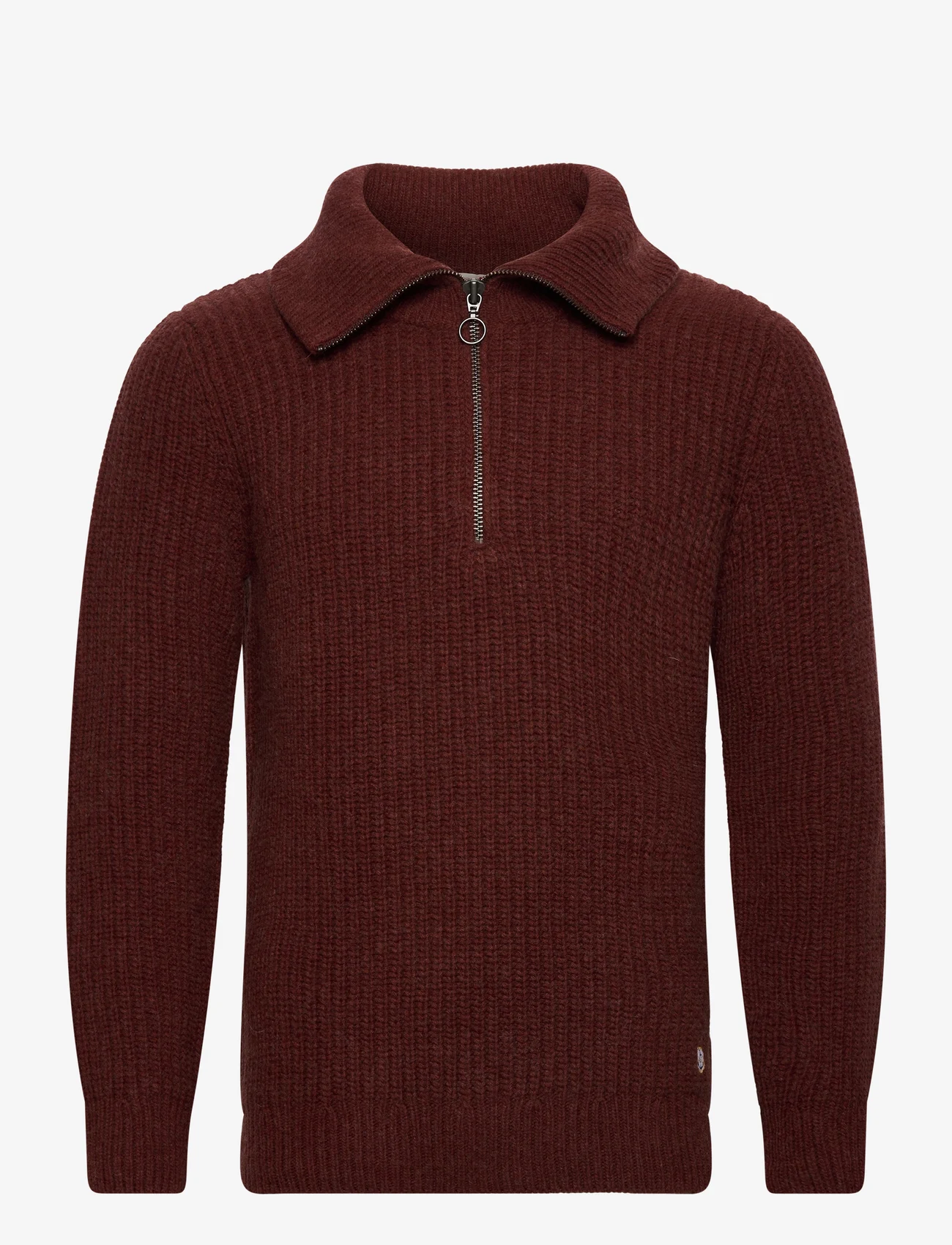 Armor Lux - Zip-up Sweater Héritage - basic knitwear - deep paprika - 1