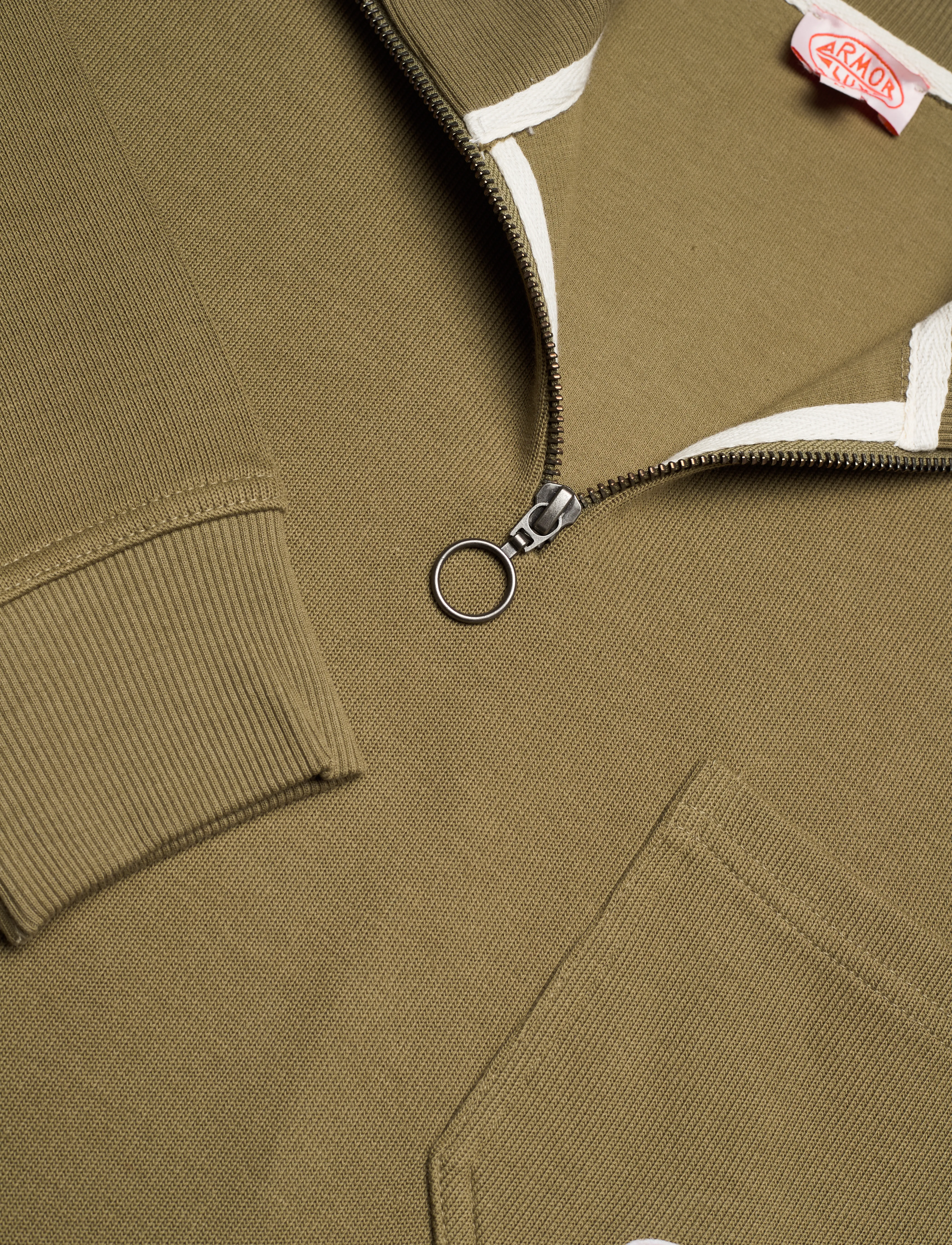 Armor Lux - Zip Up Sweatshirt - oliva - 2