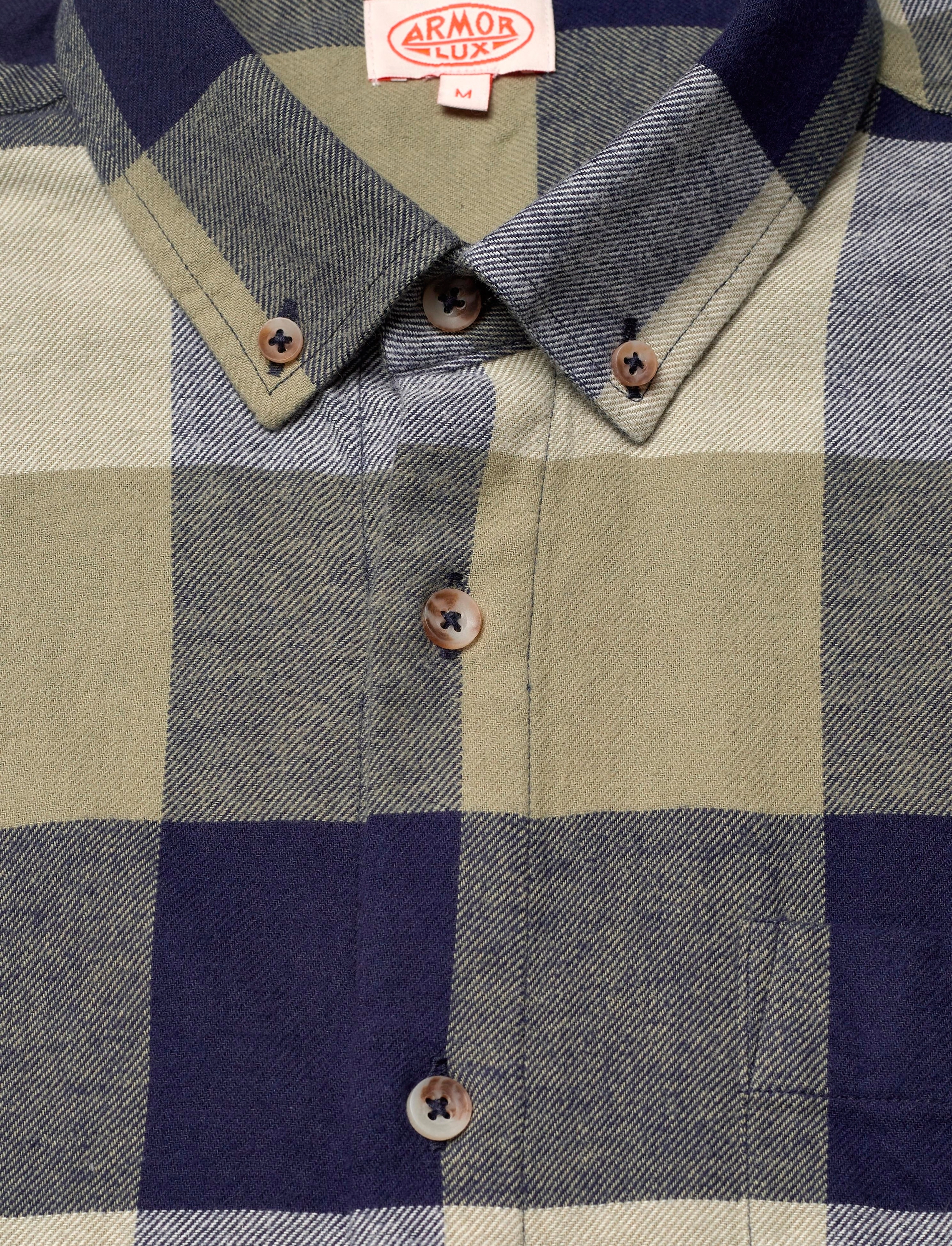 Armor Lux - Check Shirt "Héritage" - check pixel military - 2