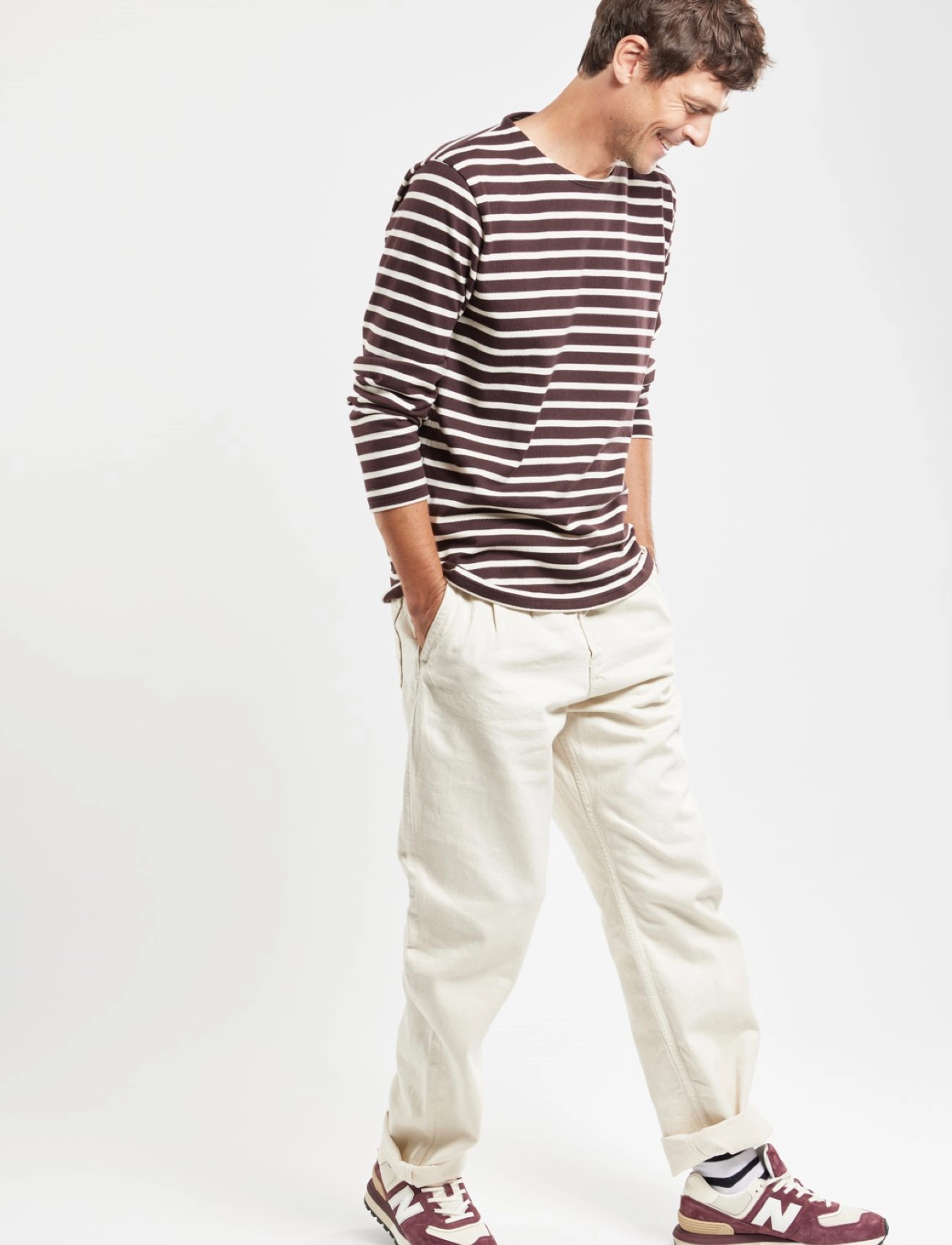 Armor Lux - Striped Breton Shirt Héritage - acajou foncÉ/nature - 2