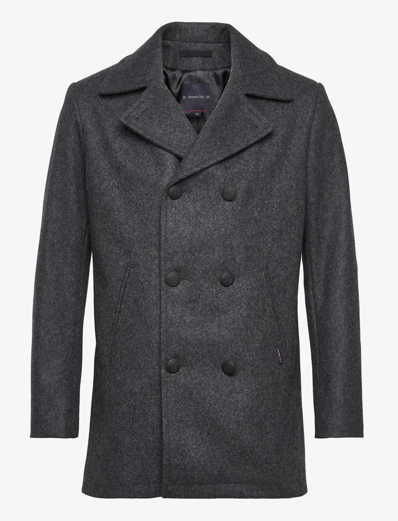 Armor Lux - Pea Coat "Kermoor" - wool jackets - grey chinÉ - 0