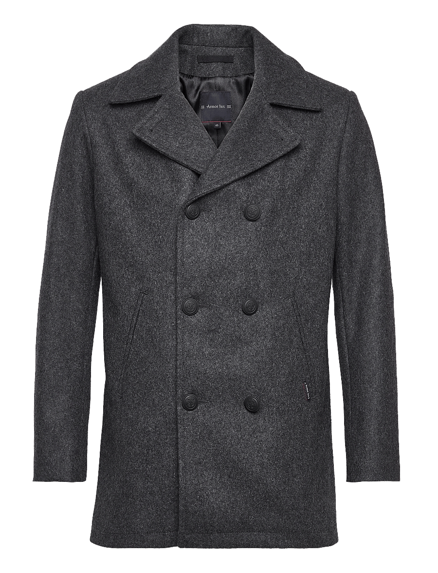Armor Lux - Pea Coat "Kermoor" - jacken - gris chine - 1