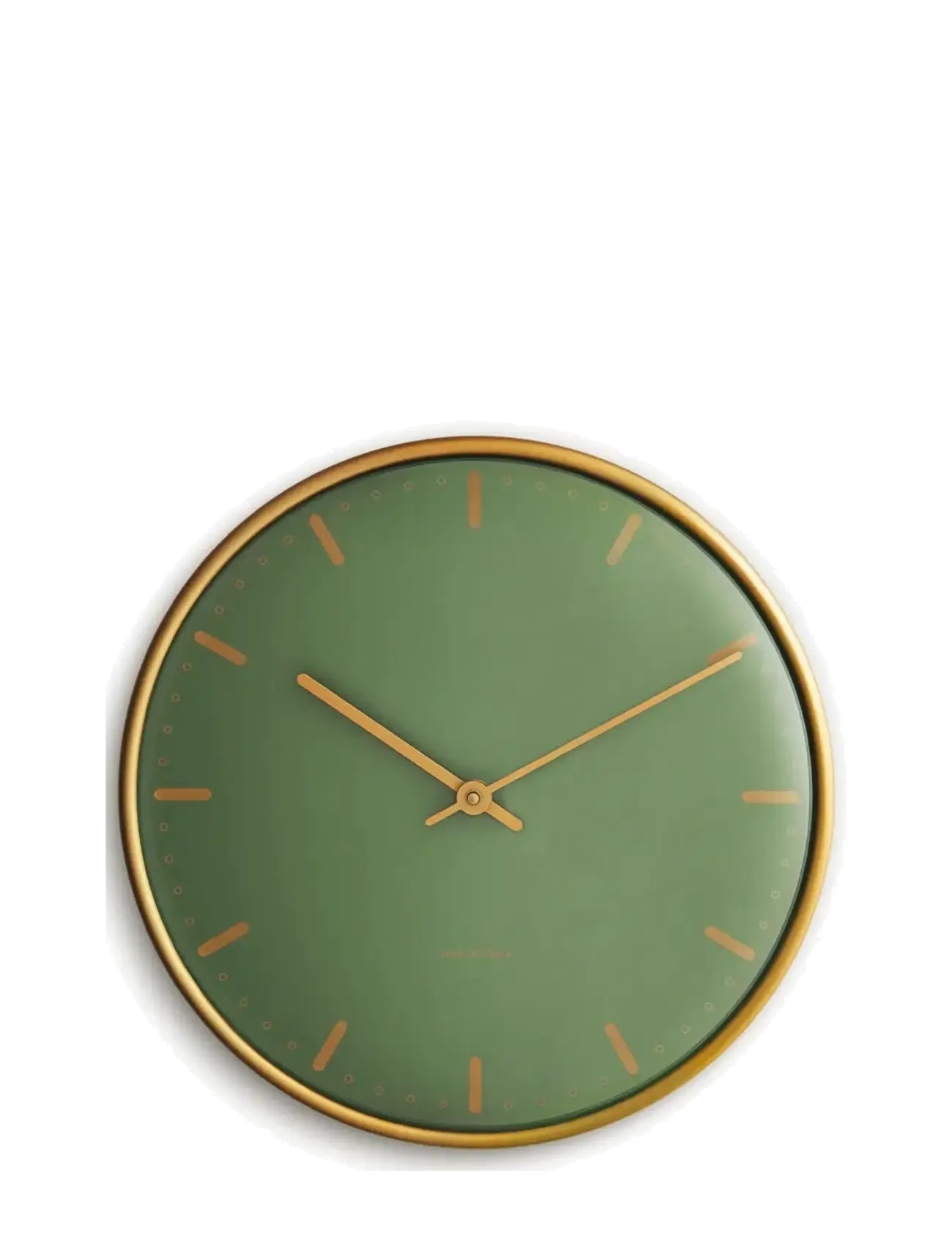 Arne Jacobsen Clocks City Hall Vægur Ø21 Cm Grøn, Vægur, Guld, Str: Ø:21CM
